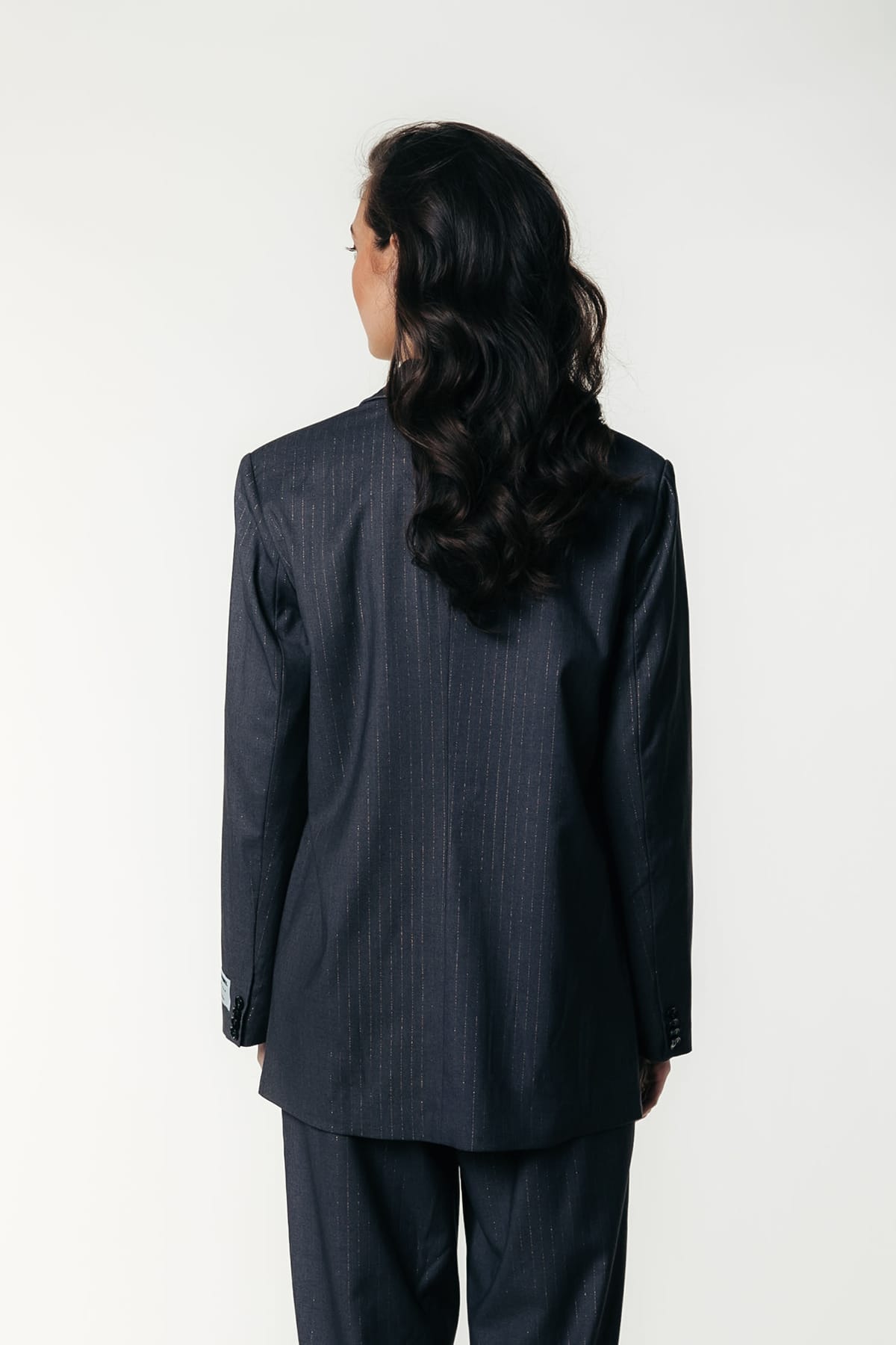 Blazer Gemma Lurex Pinstripe Dark Grey