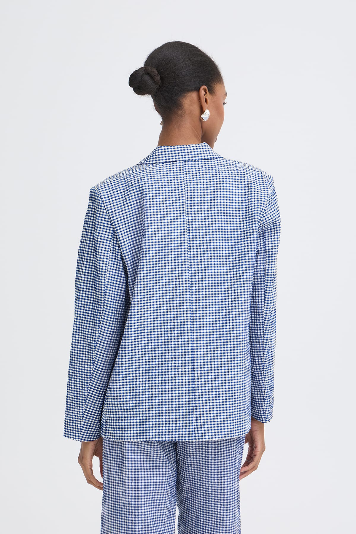 Blazer IHJILMA BL SODALITE BLUE/WHITE CHECK Blazer ICHI