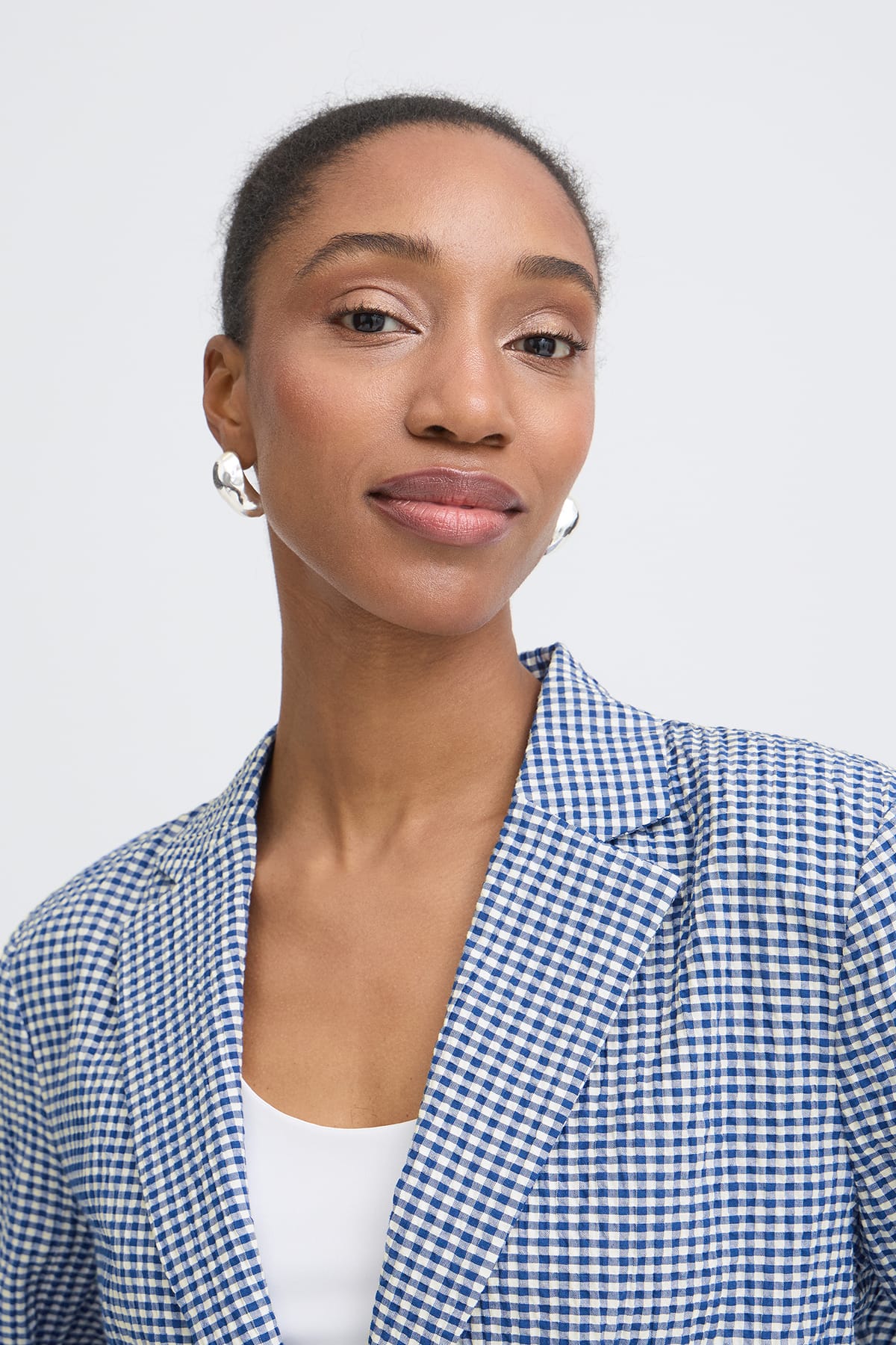 Blazer IHJILMA BL SODALITE BLUE/WHITE CHECK Blazer ICHI