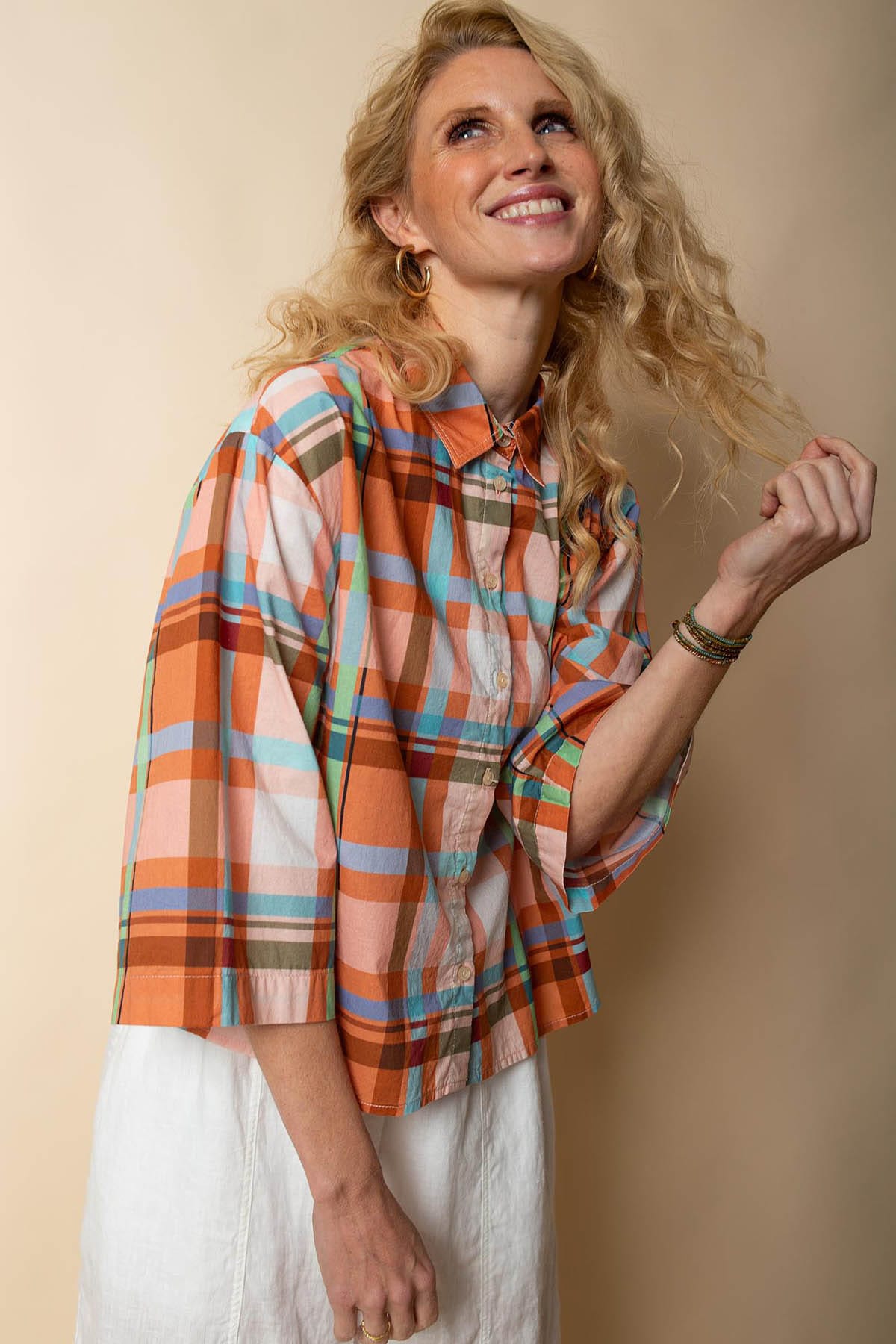 Bluse Boxy multi check Bluse Emily van den Bergh