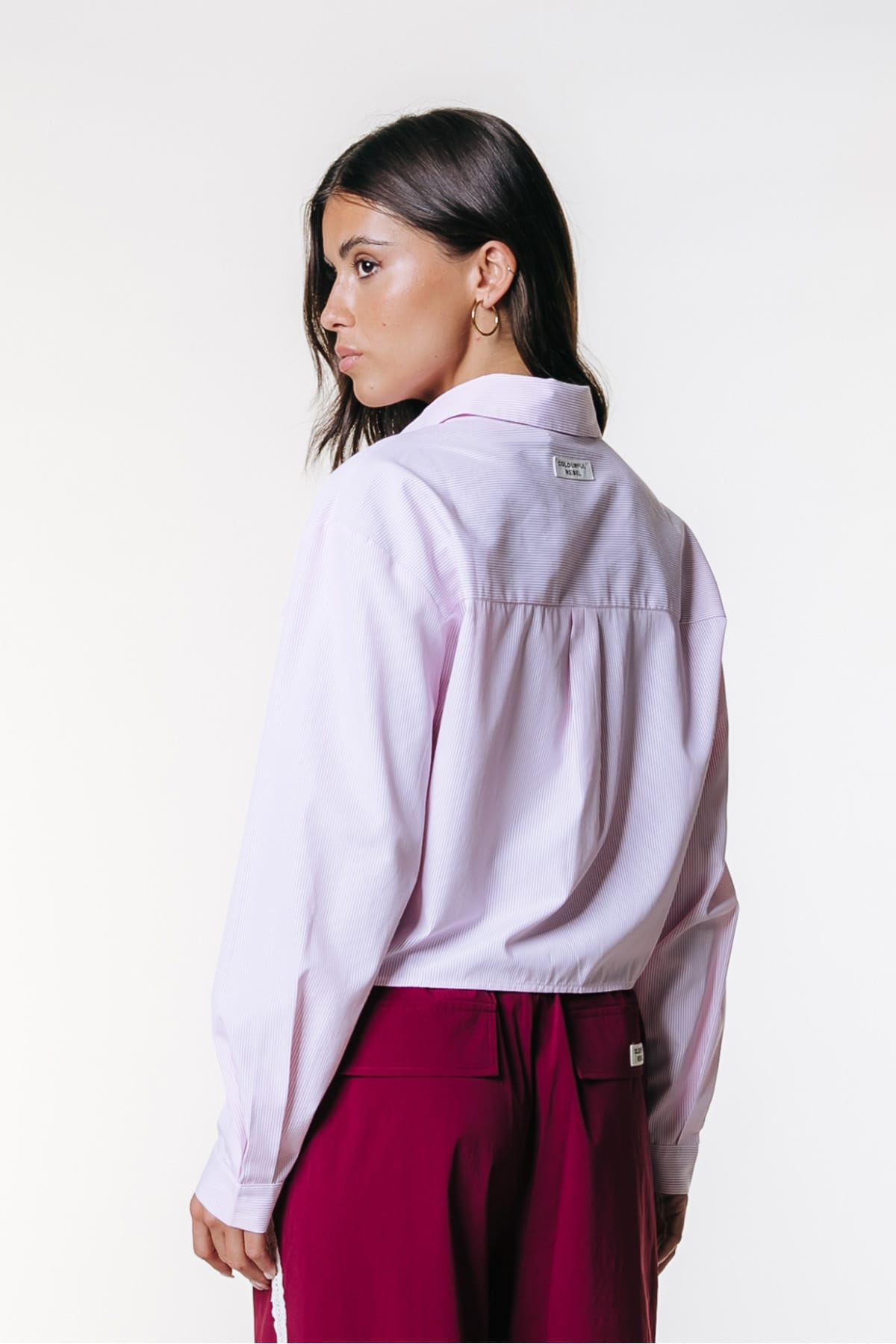 Bluse Febe Striped Cropped Soft pink Bluse Colourful Rebel