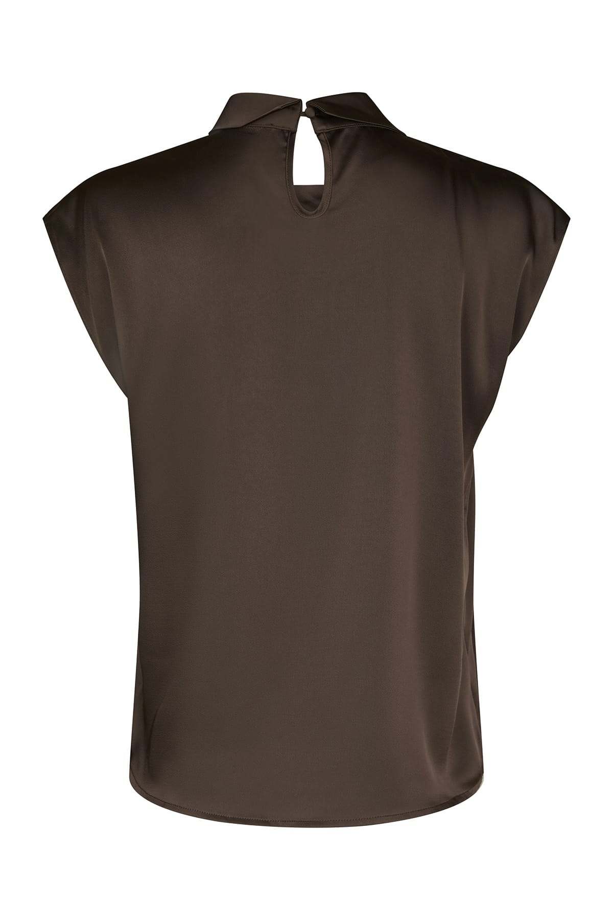 Bluse Fleur Drapy Satin Dark brown Bluse Neo Noir