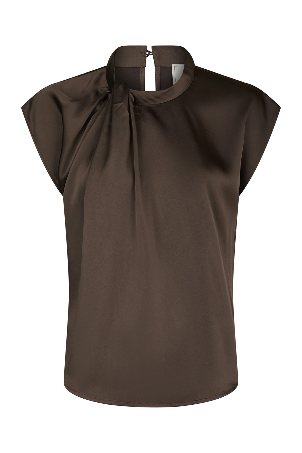Bluse Fleur Drapy Satin Dark brown Bluse Neo Noir