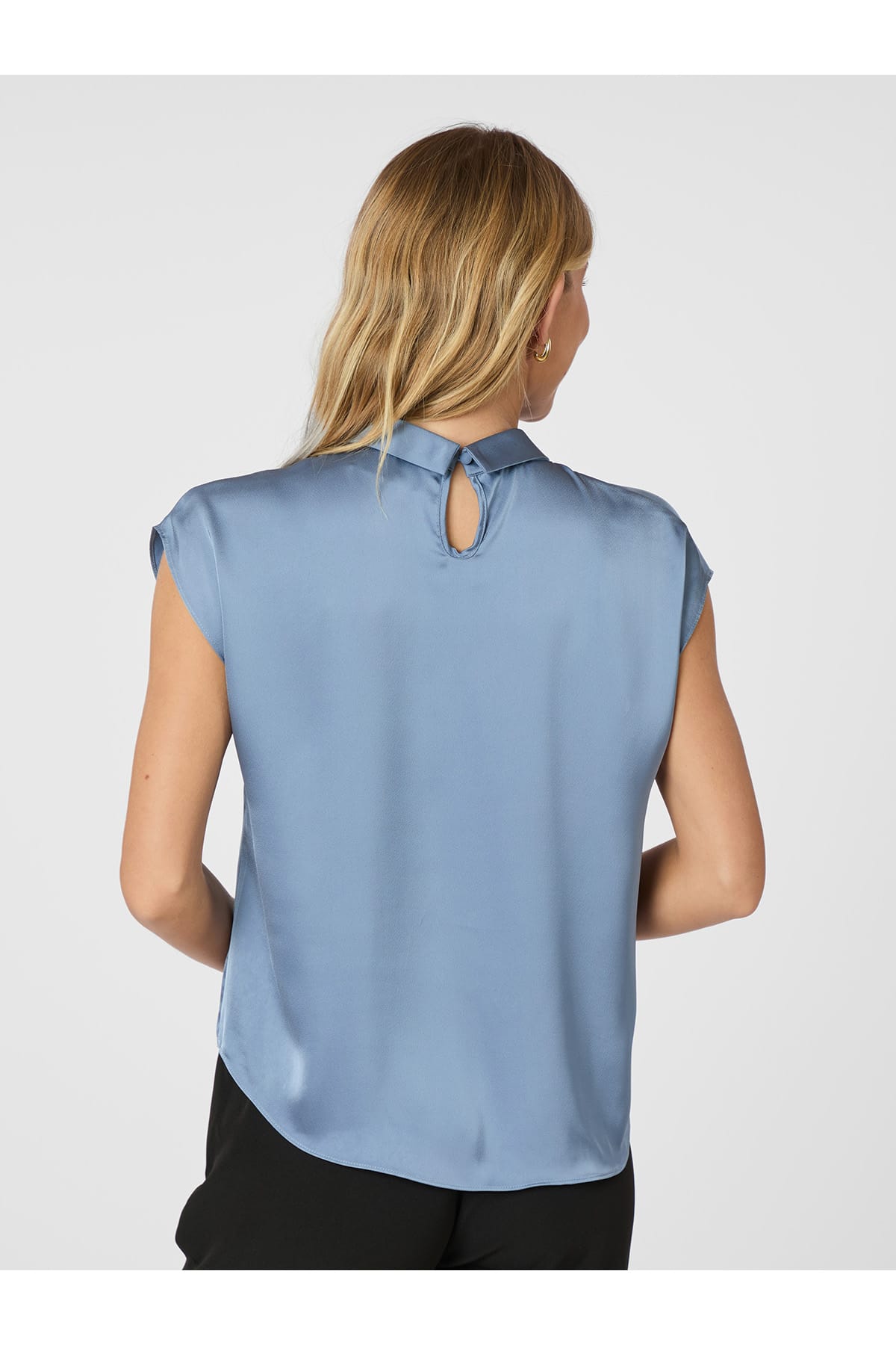 Bluse Fleur Drapy Satin Dusty blue Bluse Neo Noir