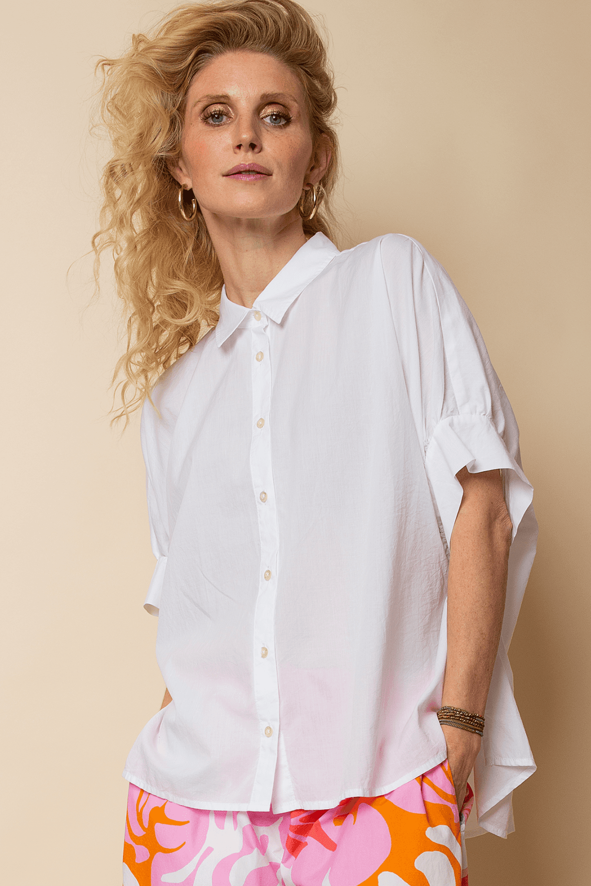 Bluse Oversize mit Kragen white Bluse Emily van den Bergh