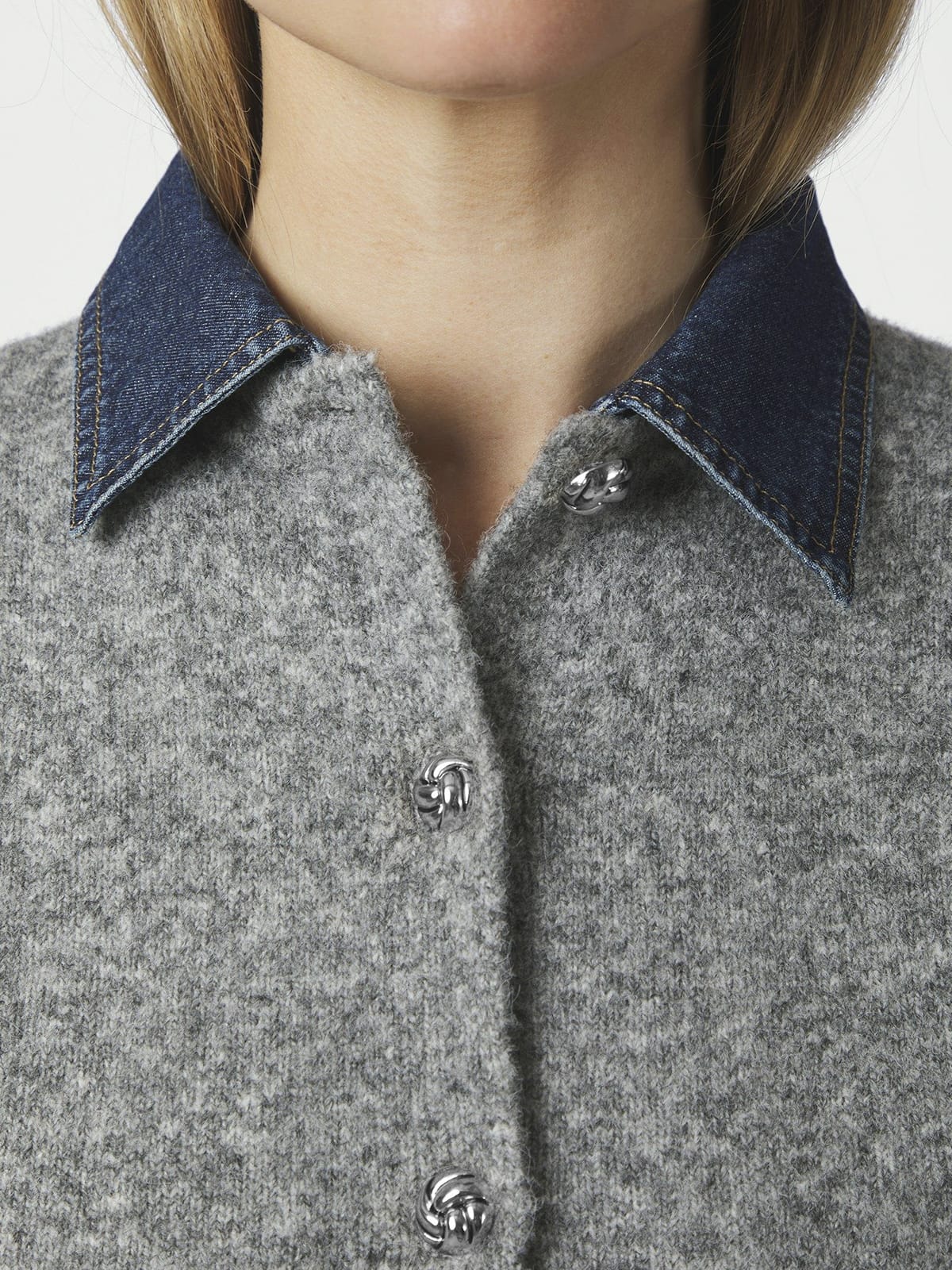 Cardigan Amoria Knit Grey melange Cardigan Neo Noir
