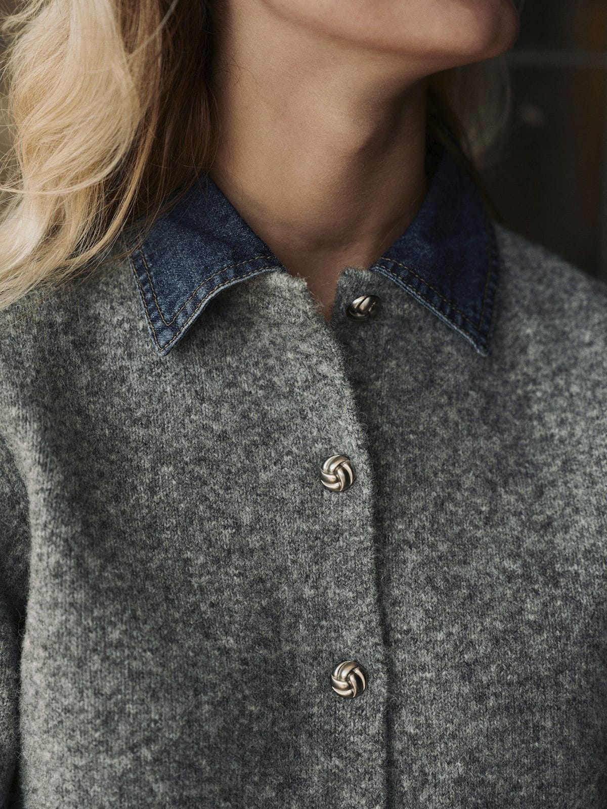 Cardigan Amoria Knit Grey melange Cardigan Neo Noir