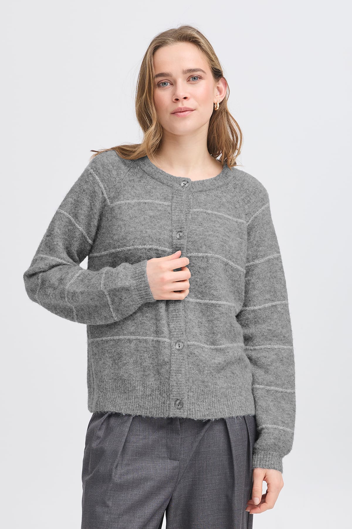 Cardigan FRKENDRA CAR 1 Asphalt melange mix Cardigan Fransa