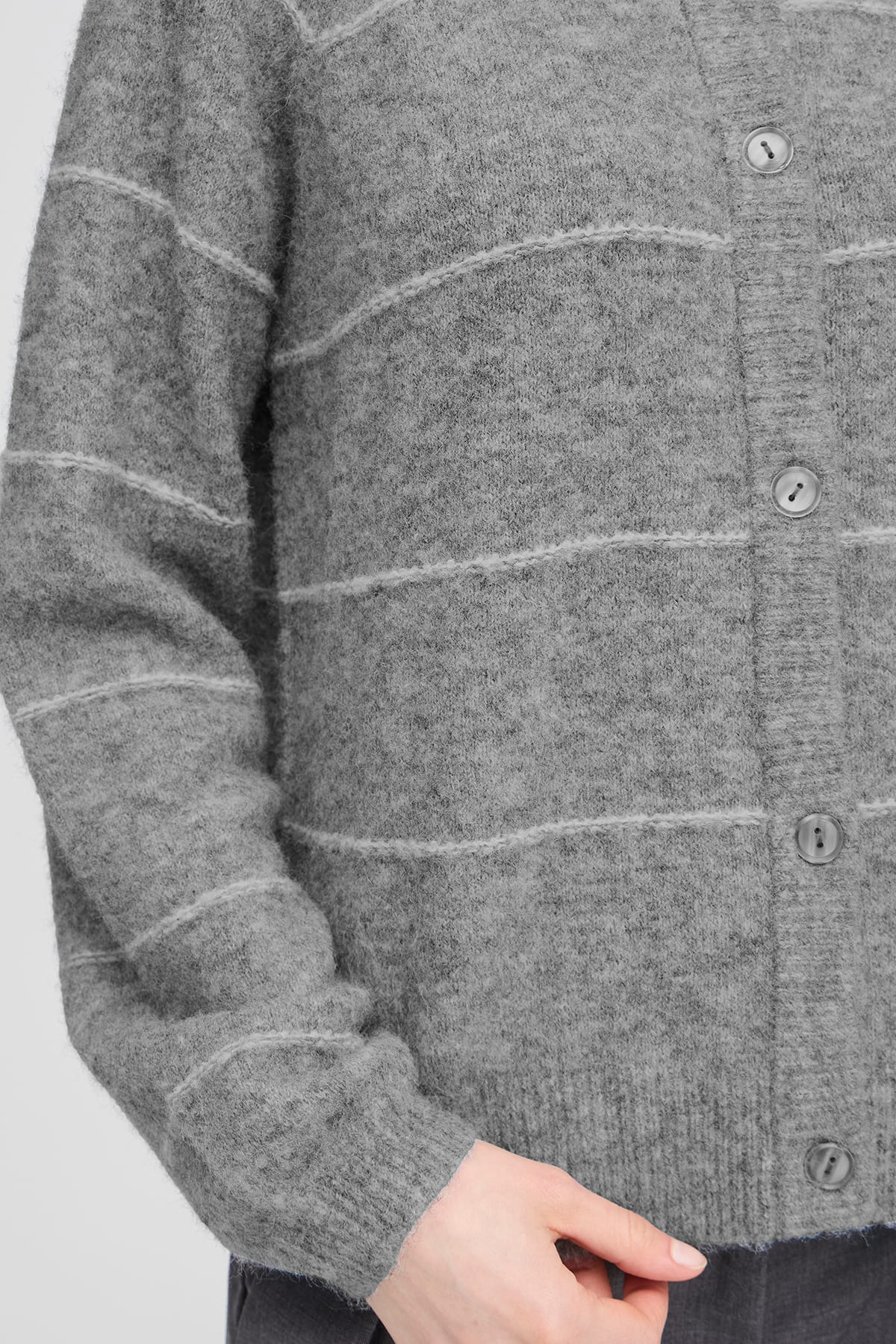 Cardigan FRKENDRA CAR 1 Asphalt melange mix Cardigan Fransa