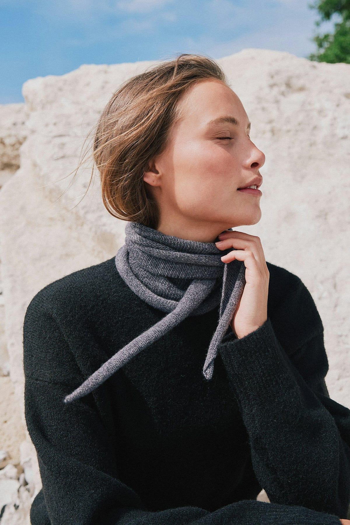 Halstuch Misty Knit Scarf Antracite melange Halstuch Neo Noir