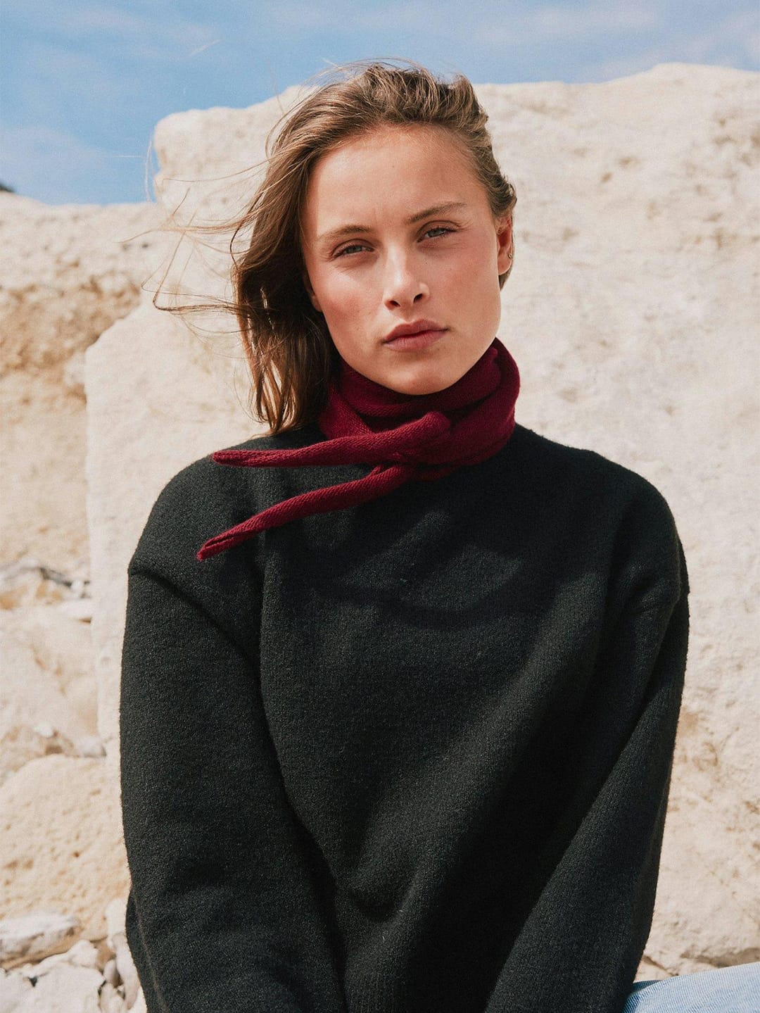 Halstuch Misty Knit Scarf Wine Halstuch Neo Noir