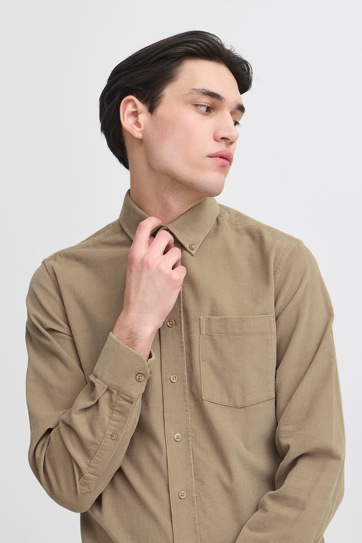 Hemd CFANTON LS BD baby cord shirt Roasted Cashew Hemd Casual Friday