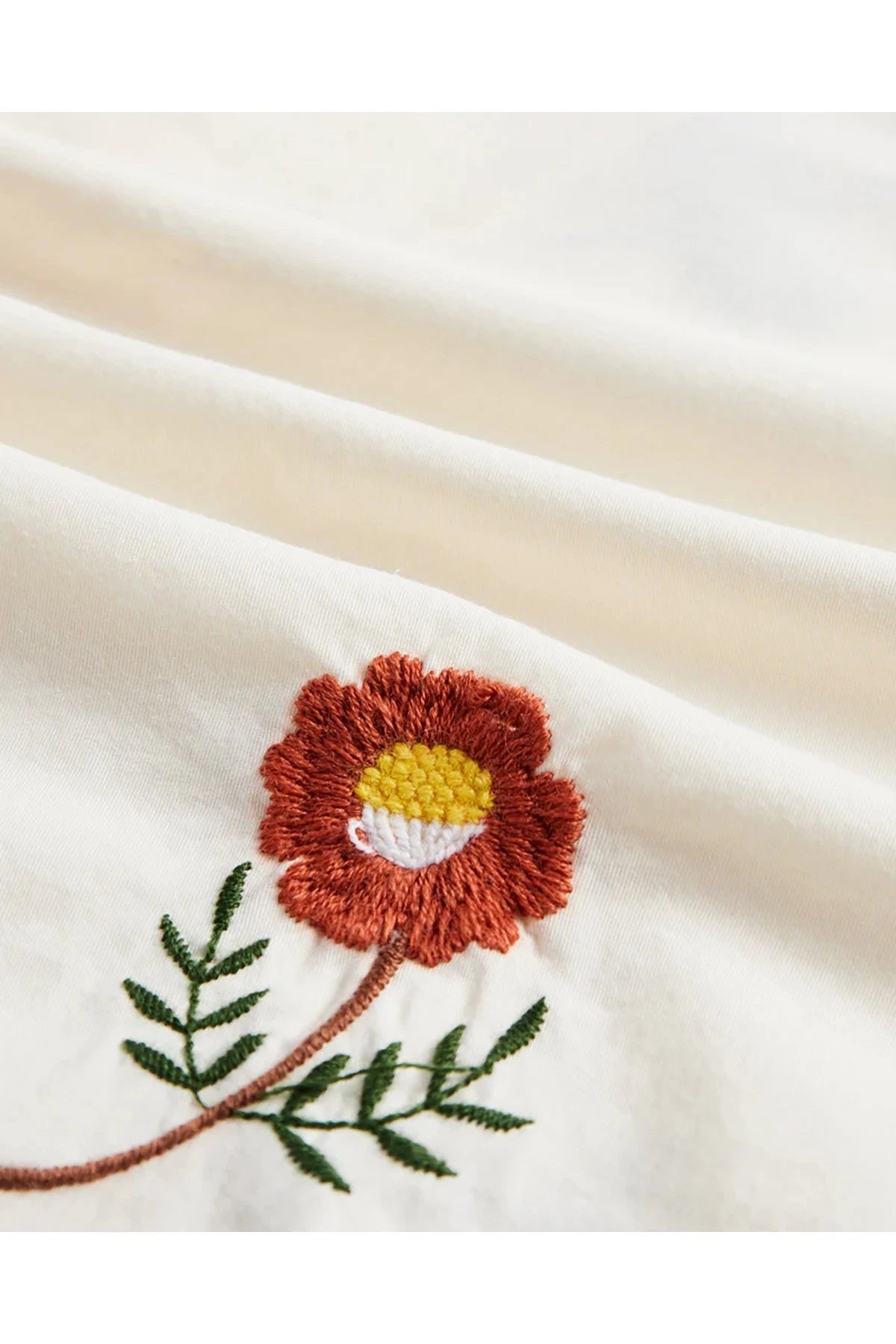 Hemd Emboidery Flowers Creme Hemd Portuguese Flannel