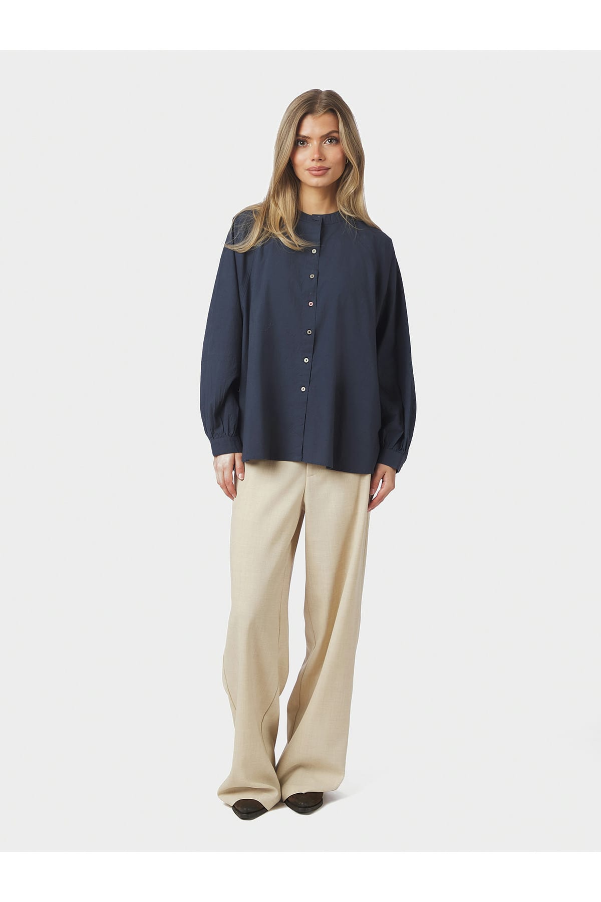 Hemd Solane C Poplin Navy Hemd Neo Noir