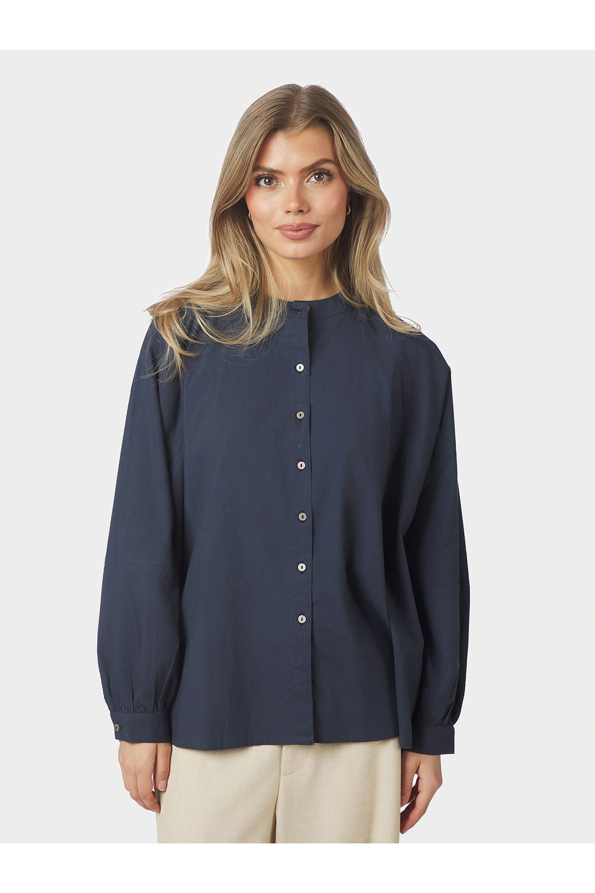 Hemd Solane C Poplin Navy Hemd Neo Noir