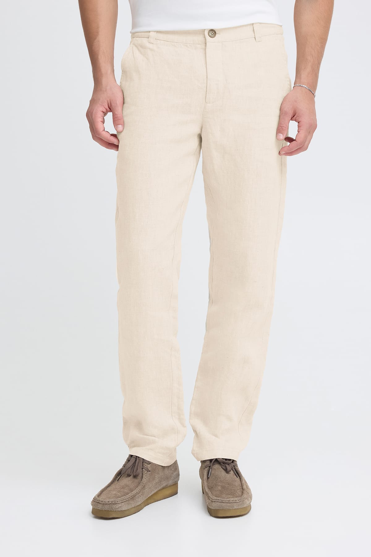 Hose CFPANDRUP LINEN PANT Plaza Taupe Melange Hose Casual Friday