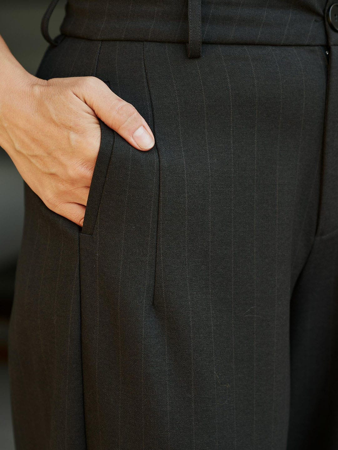 Hose Essiall Pinstripe Antracit Hose Neo Noir