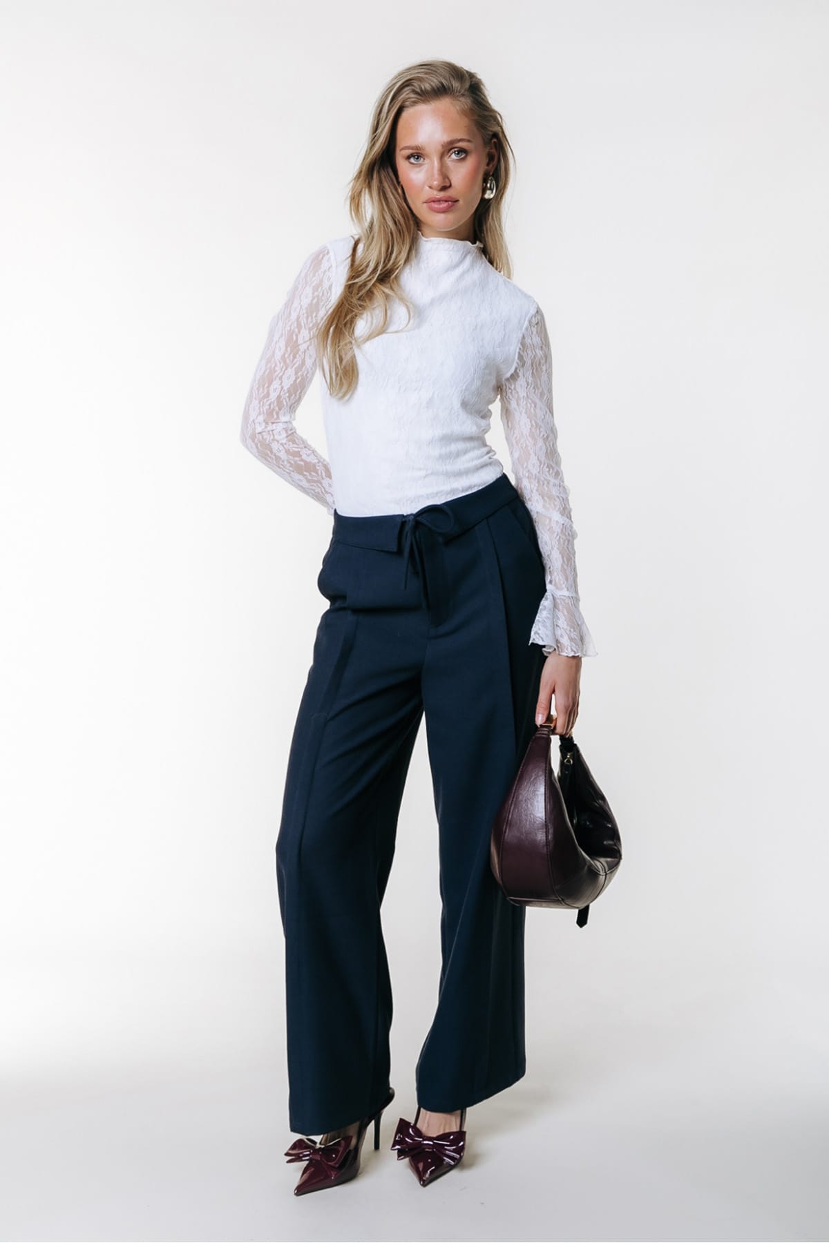 Hose Giala Folded Hem Slouchy Deep blue Hose Colourful Rebel