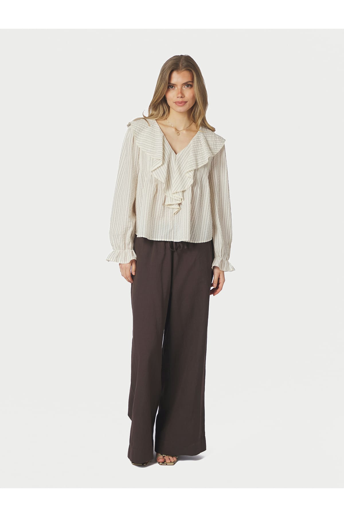 Hose Heifa Linen Pants Dark brown Hose Neo Noir