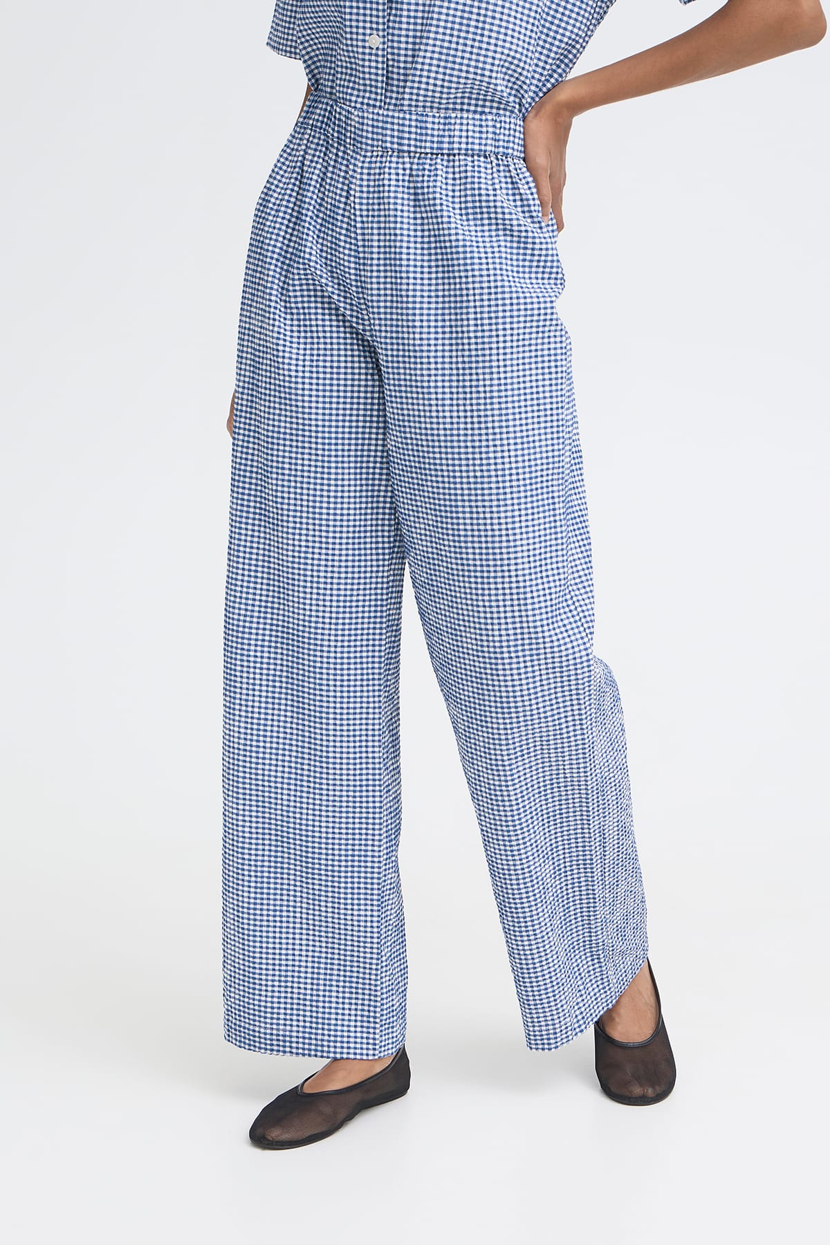 Hose IHJILMA PA SODALITE BLUE/WHITE CHECK Hose ICHI