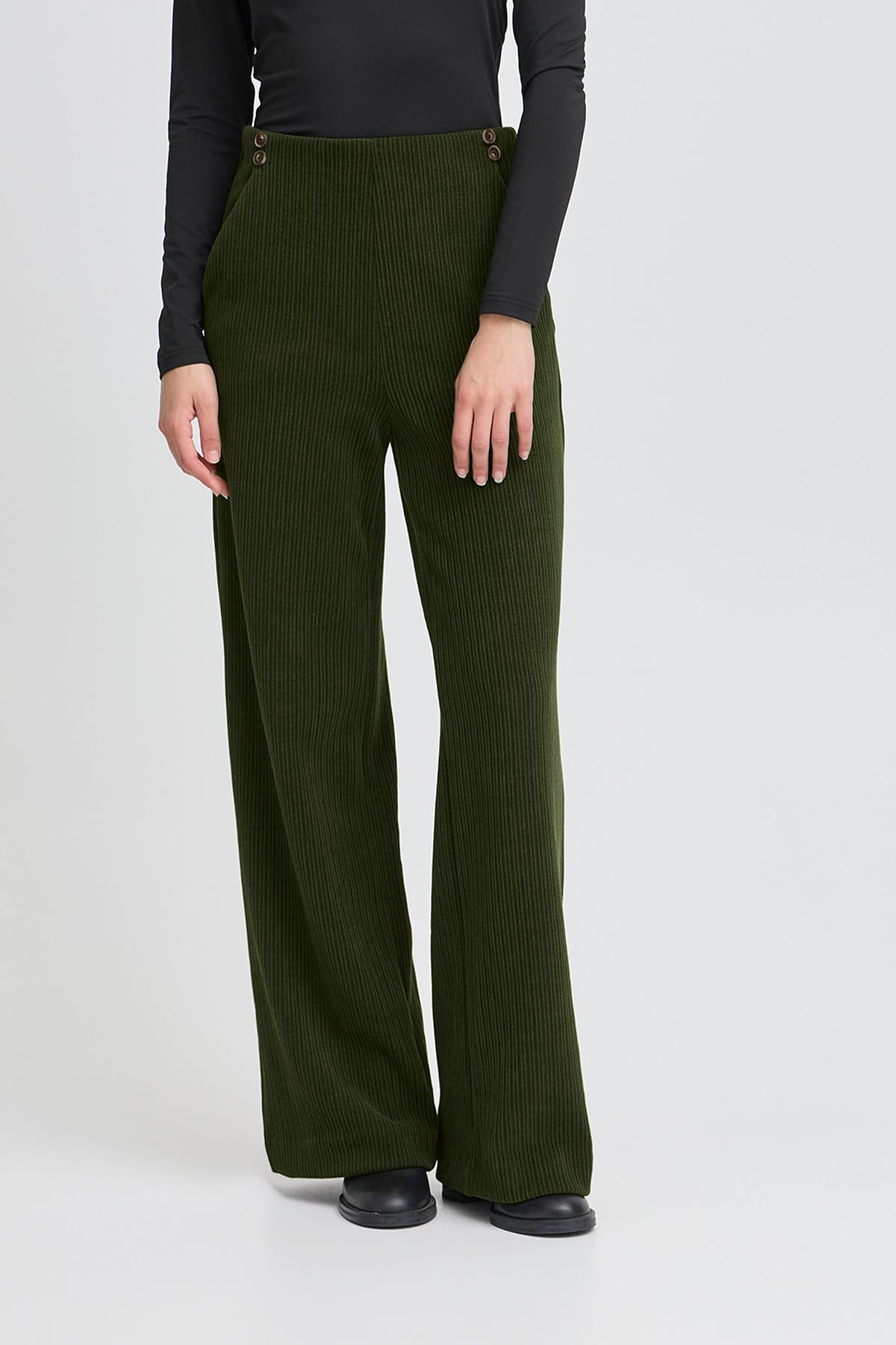 Hose IHKATE CORDUROY PA3 Rifle Green Hose ICHI