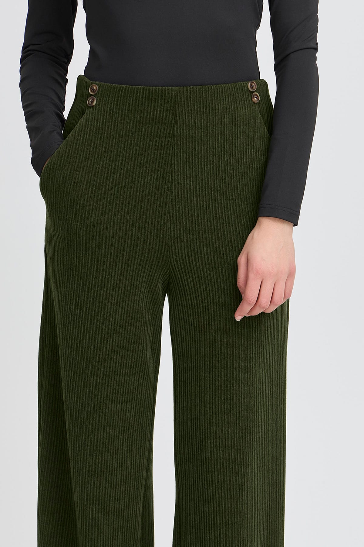 Hose IHKATE CORDUROY PA3 Rifle Green Hose ICHI