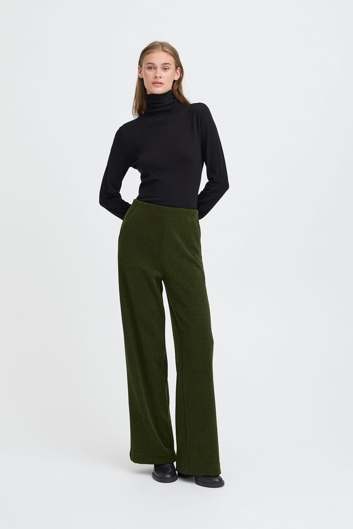 Hose IHKATE CORDUROY PA3 Rifle Green Hose ICHI