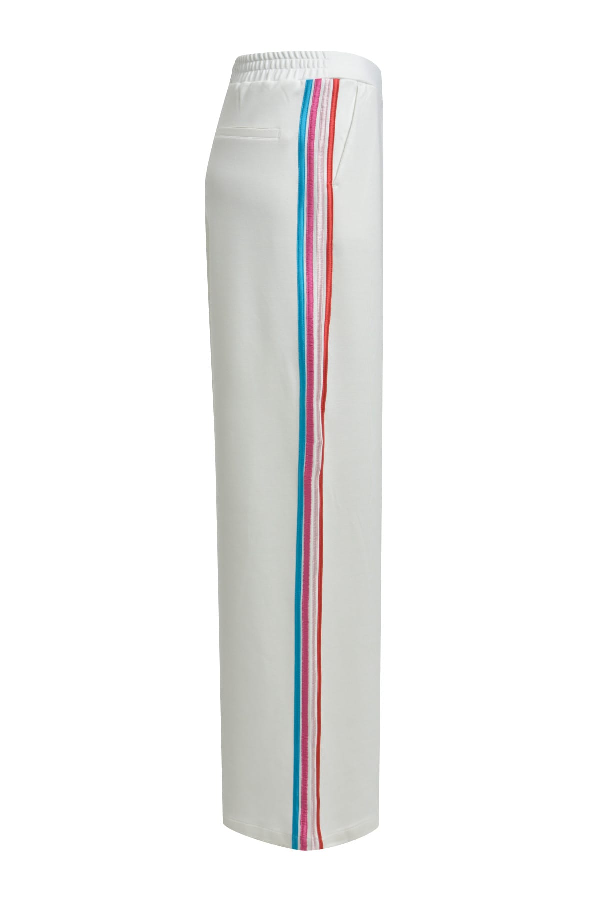 Hose jersey wideleg w/ elastic wb, side tapes offwhite Hose Milano