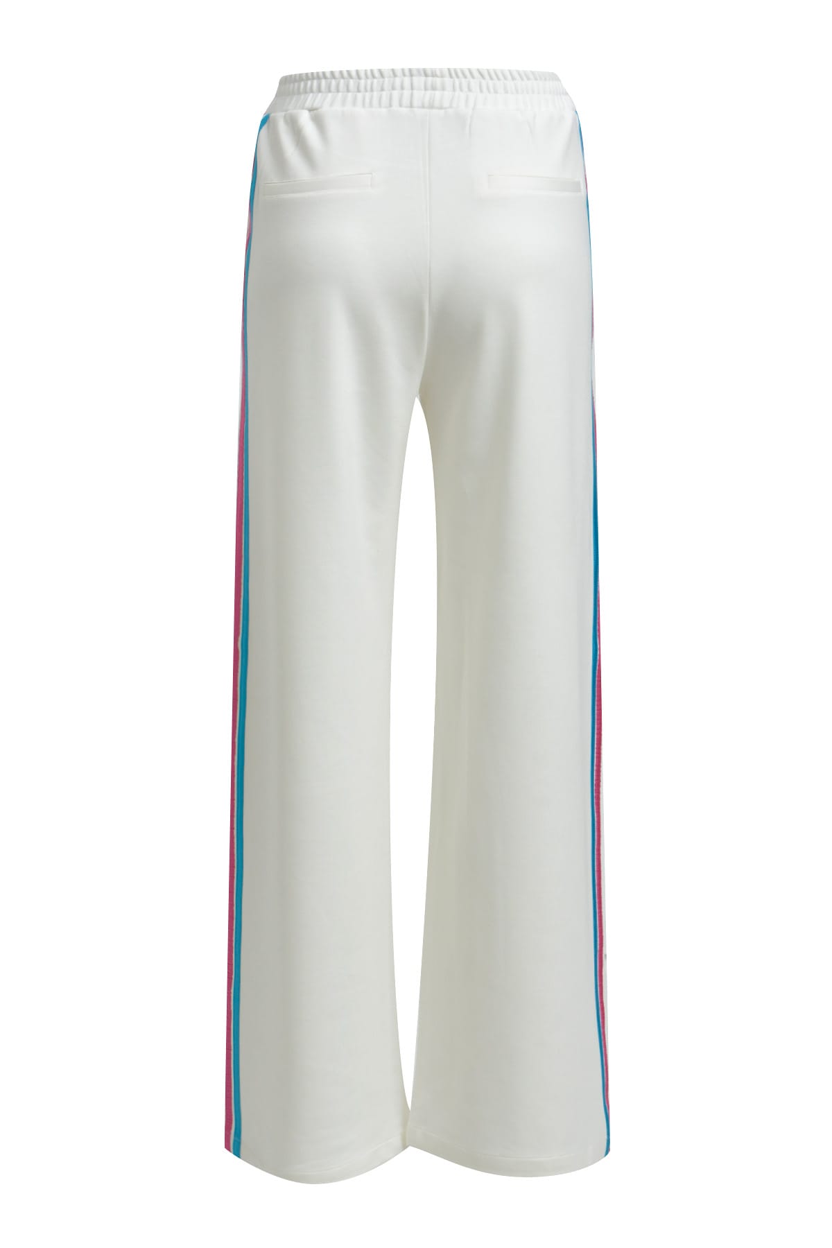 Hose jersey wideleg w/ elastic wb, side tapes offwhite Hose Milano