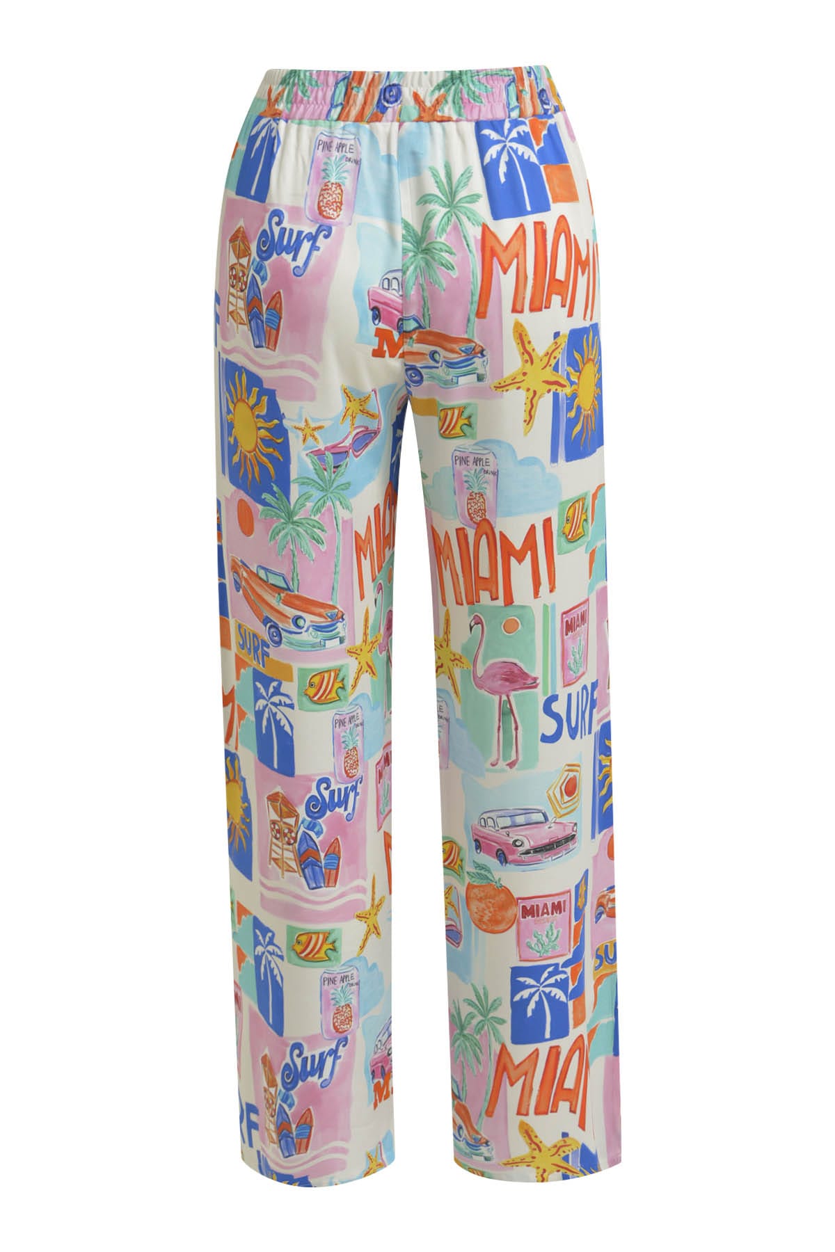 Hose wideleg with elastic waist colorful print Hose Milano