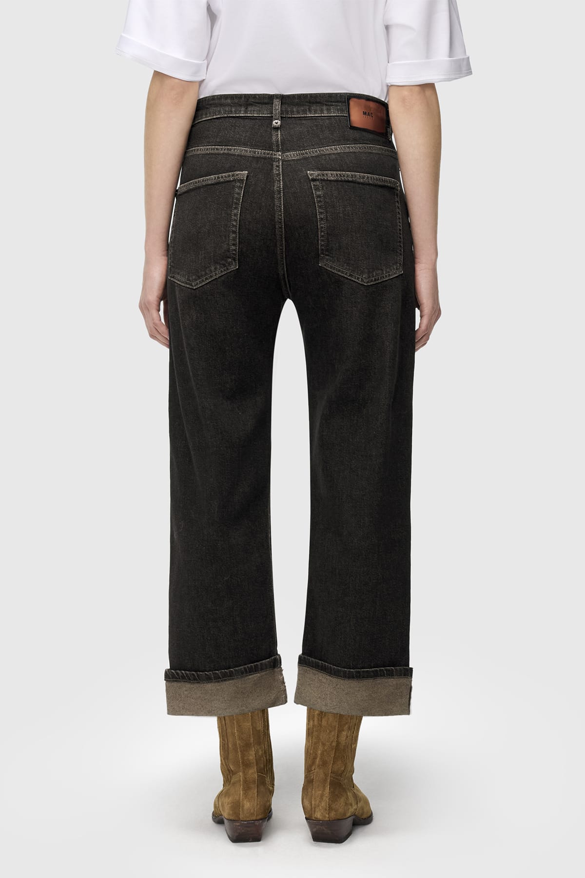 Jeans BAGGY straight Authentic comfort denim brown tinted black wash Jeans MAC