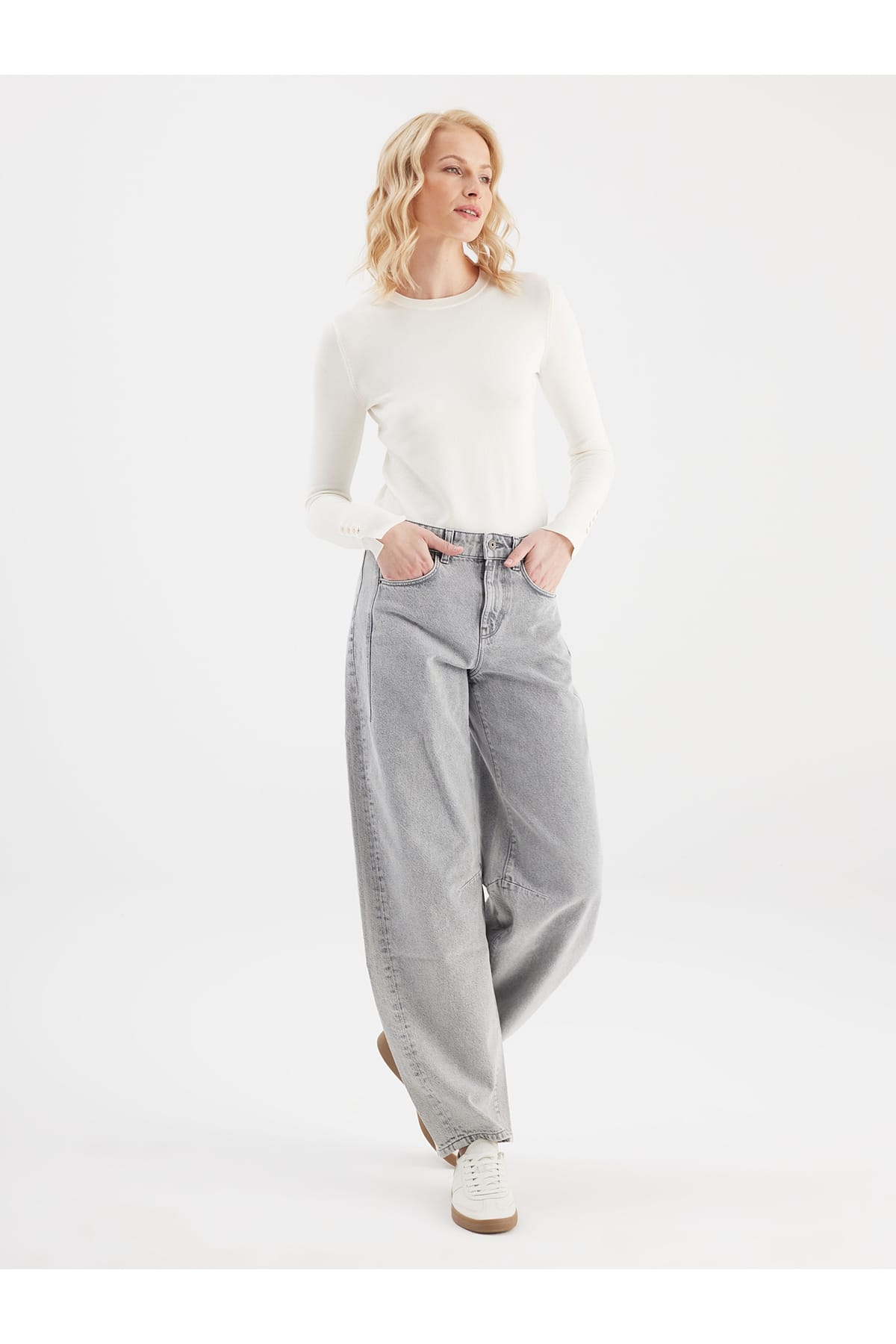 Jeans Clara Marble Grey Jeans C.O.J - Cup of Joe Denim