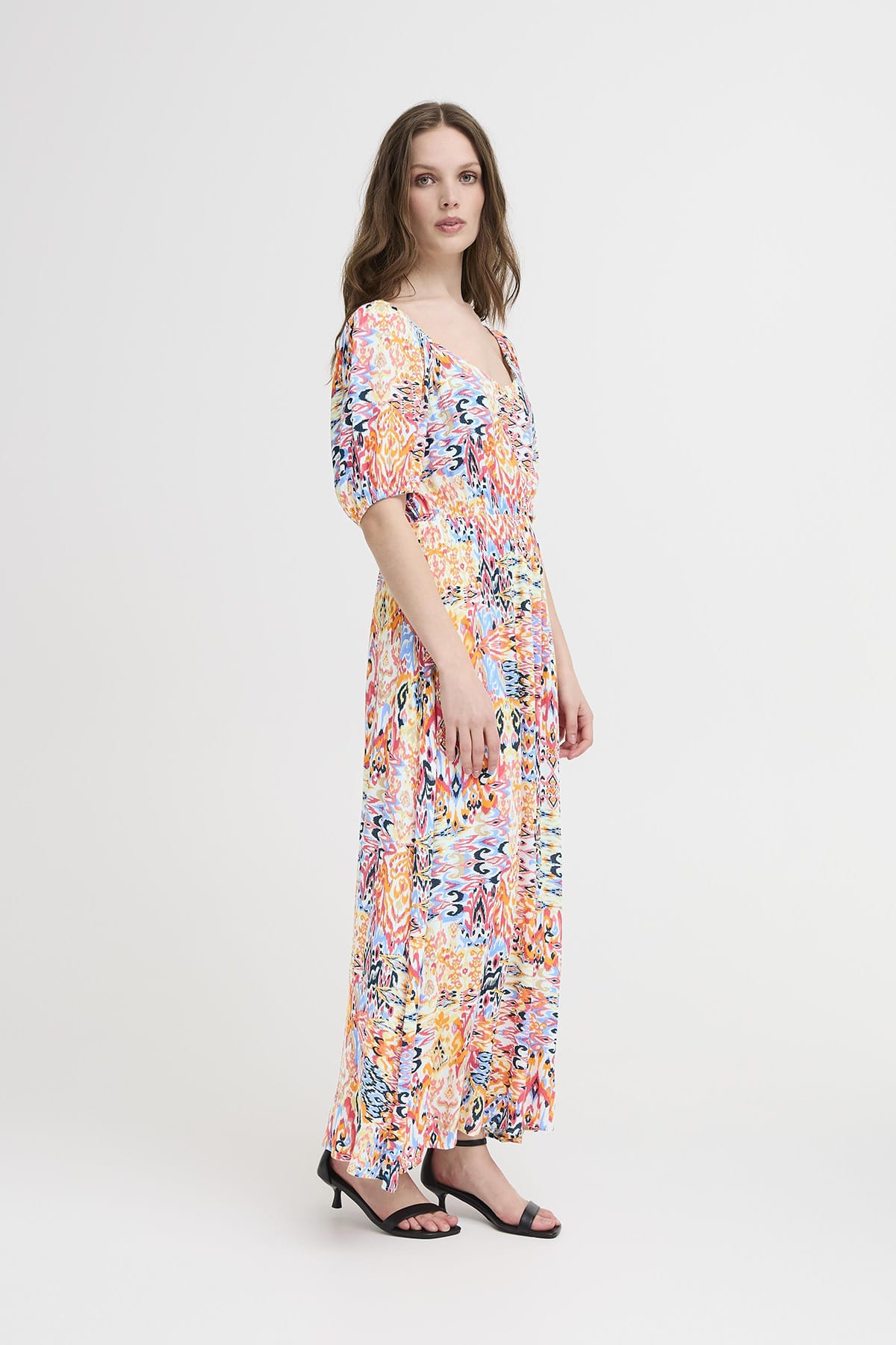 Kleid IHMARRAKECH AOP DR22 Geranium Multi Ikat Aop Kleid ICHI