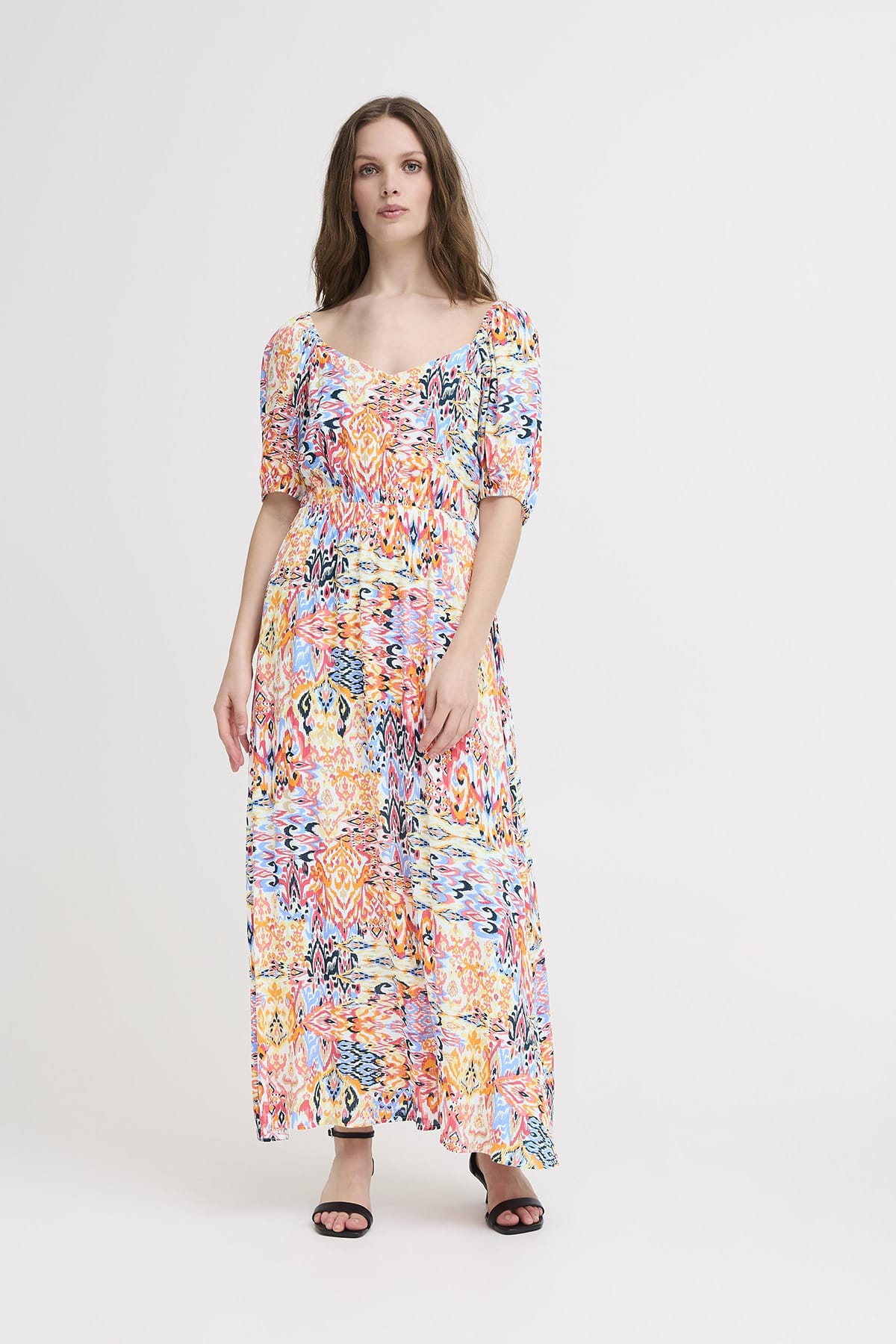 Kleid IHMARRAKECH AOP DR22 Geranium Multi Ikat Aop Kleid ICHI
