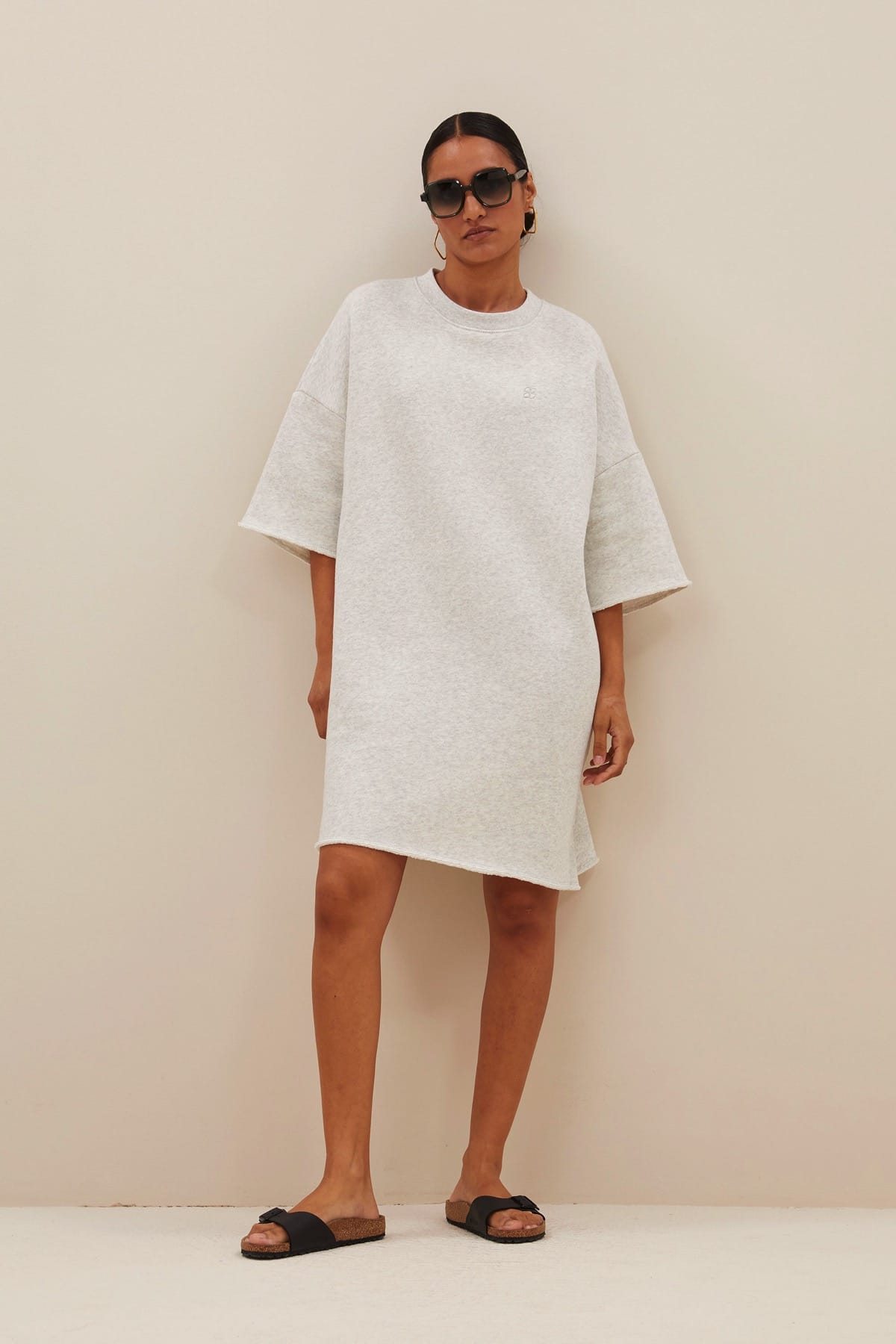 Kleid willow sweat dress light grey melee Kleid By Bar