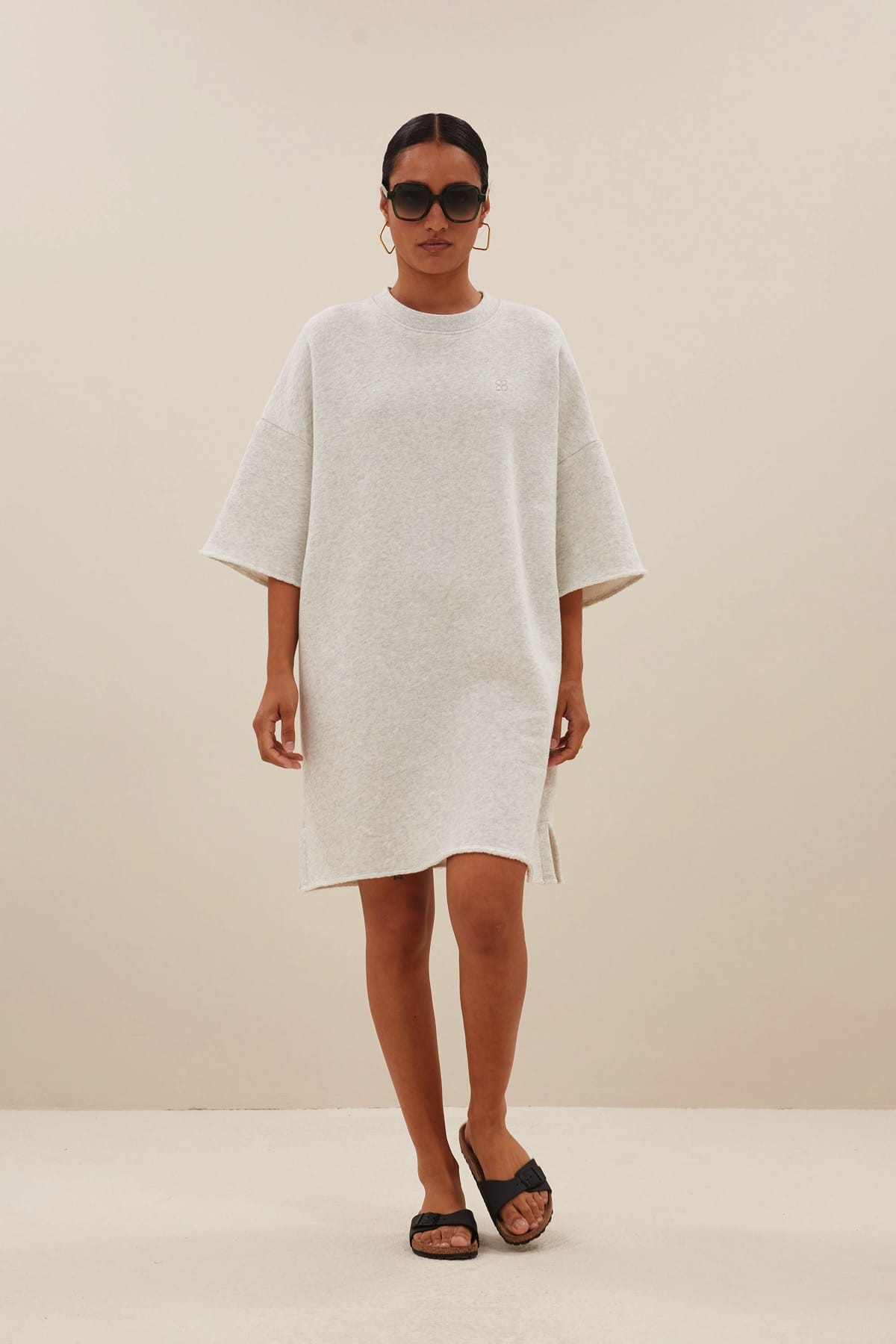 Kleid willow sweat dress light grey melee Kleid By Bar