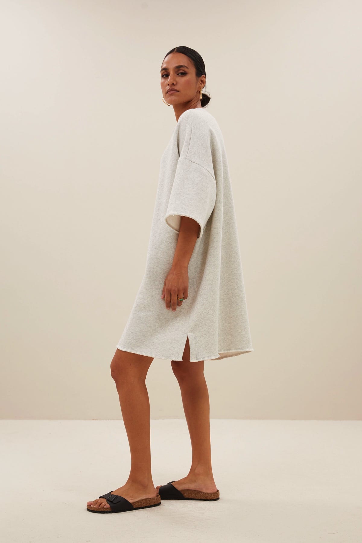 Kleid willow sweat dress light grey melee Kleid By Bar