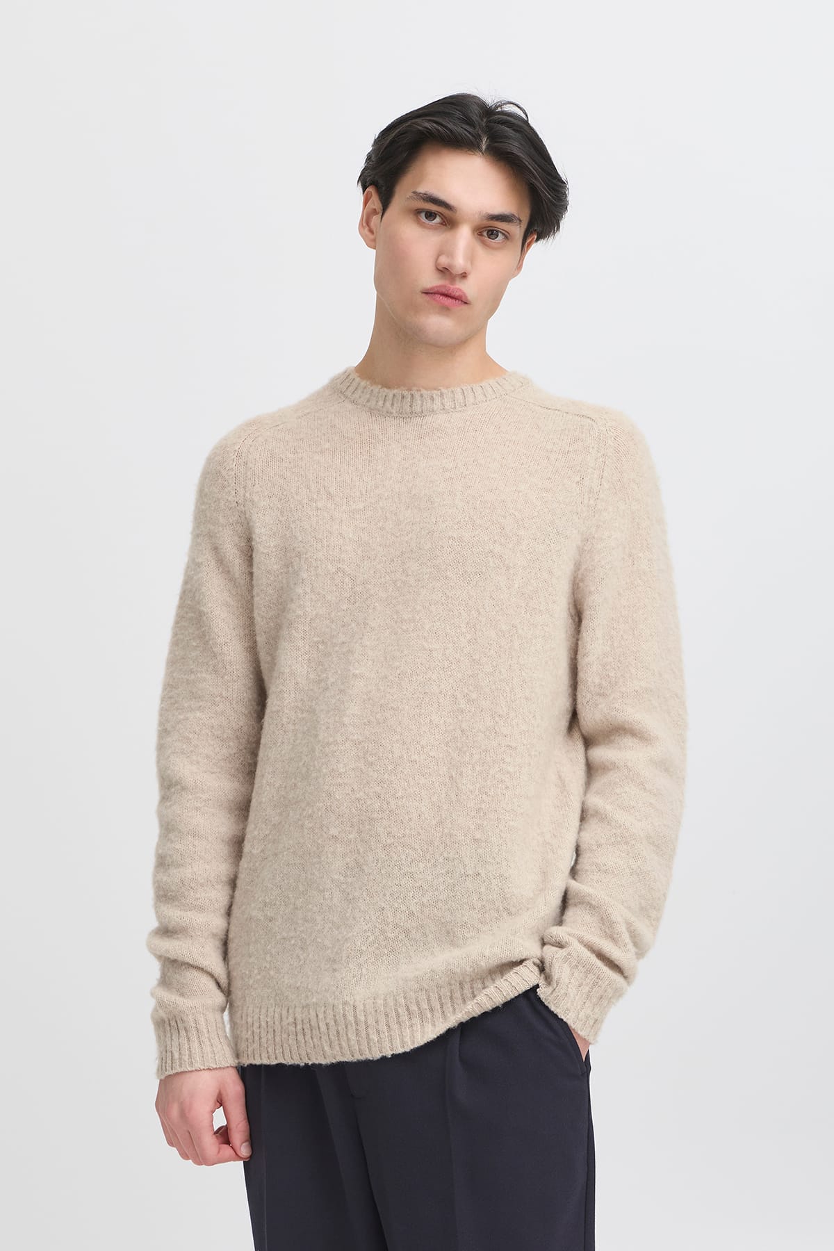 Pullover CFBERT brushed crew neck knit Silver Lining Pullover Casual Friday