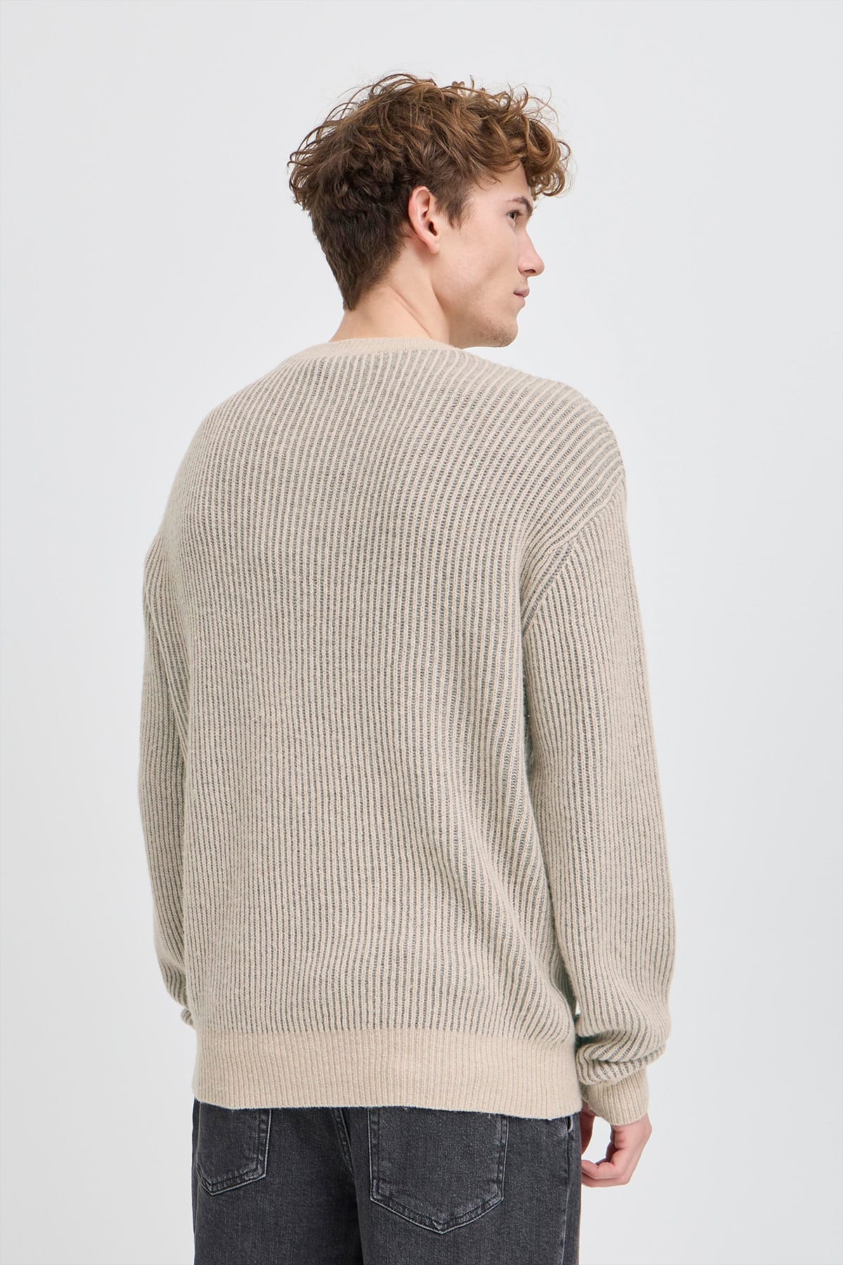 Pullover CFFENIX two toned ribbed knit Silver Lining Pullover Casual Friday