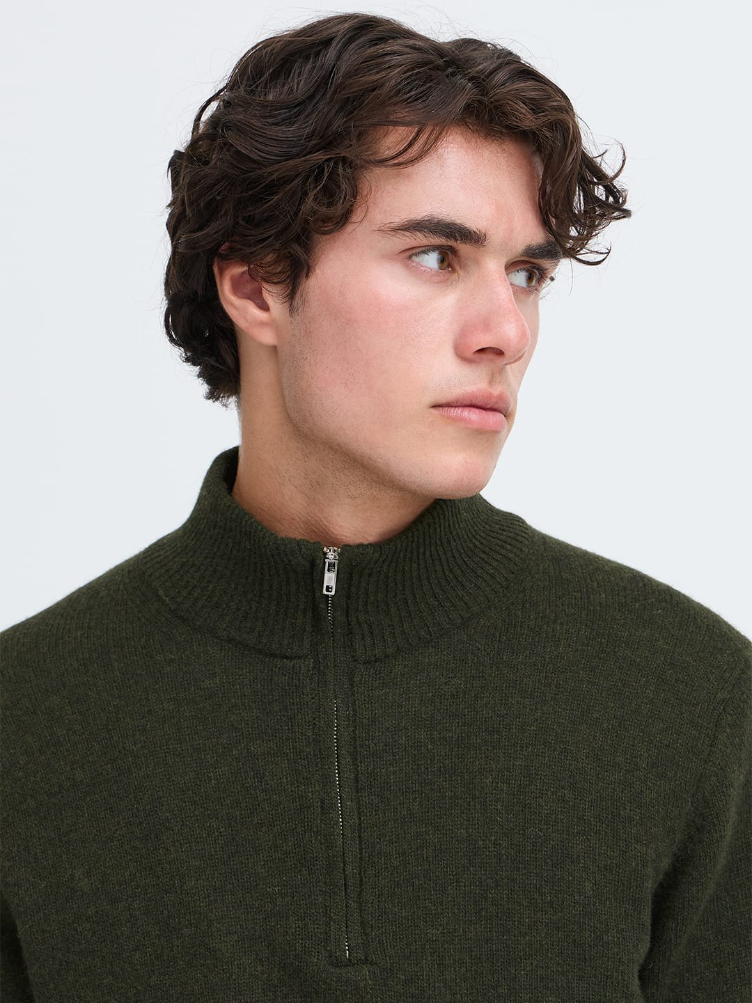 Pullover CFKARL HALFZIP LAMBSWOOL KNIT LR-12125 ELEGANCE MÉL Pullover Casual Friday