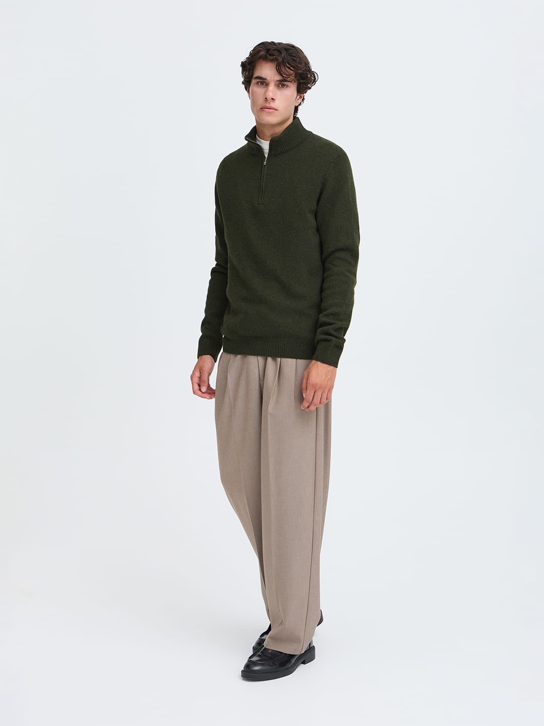 Pullover CFKARL HALFZIP LAMBSWOOL KNIT LR-12125 ELEGANCE MÉL Pullover Casual Friday