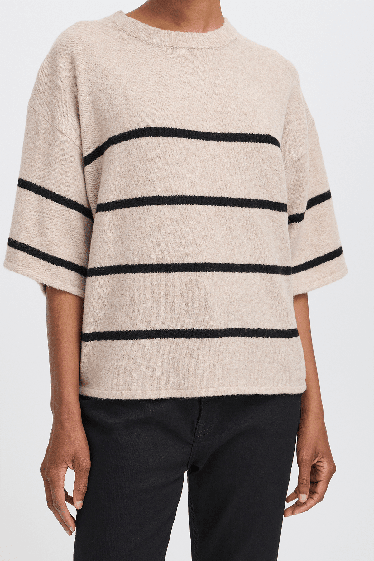 Pullover IHDASILA SS OATMEAL W. METEORITE STRIPE Pullover ICHI
