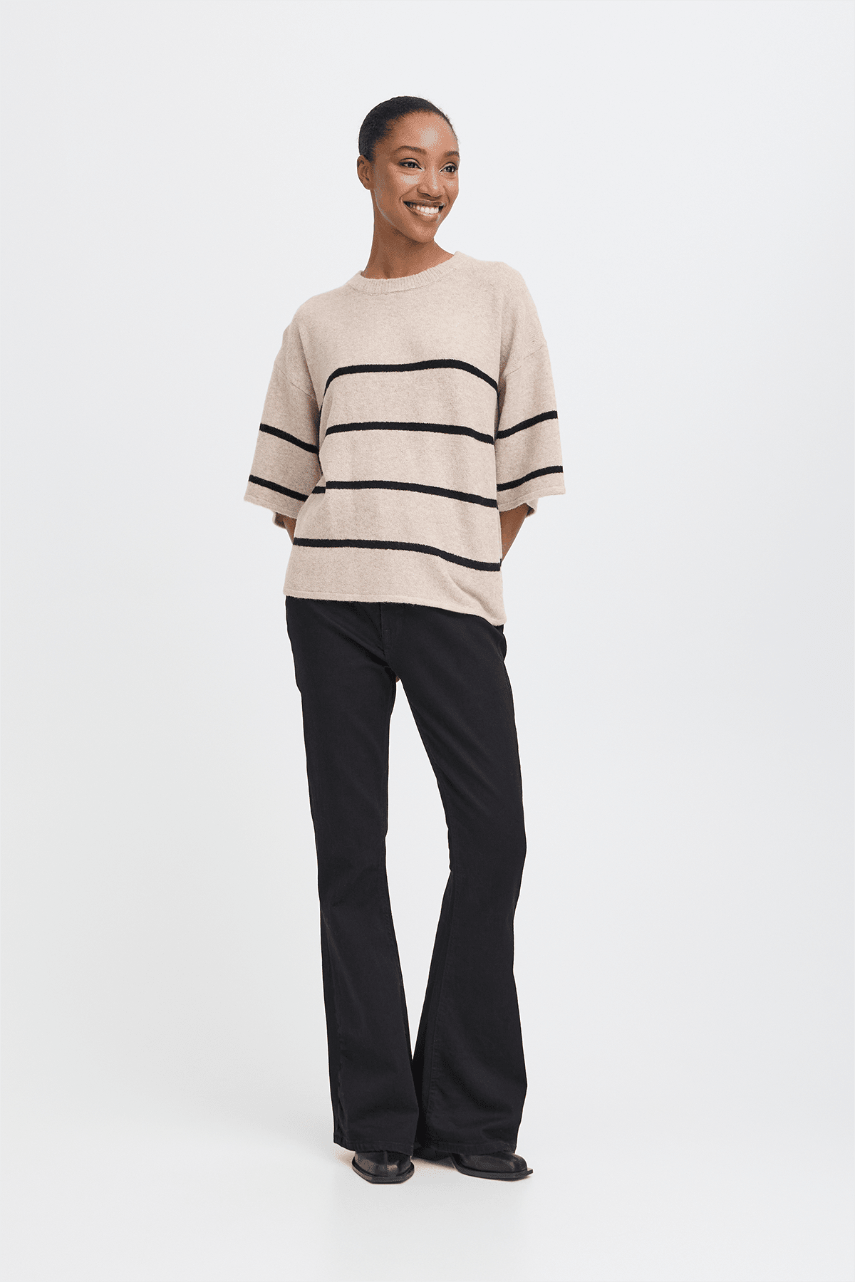 Pullover IHDASILA SS OATMEAL W. METEORITE STRIPE Pullover ICHI