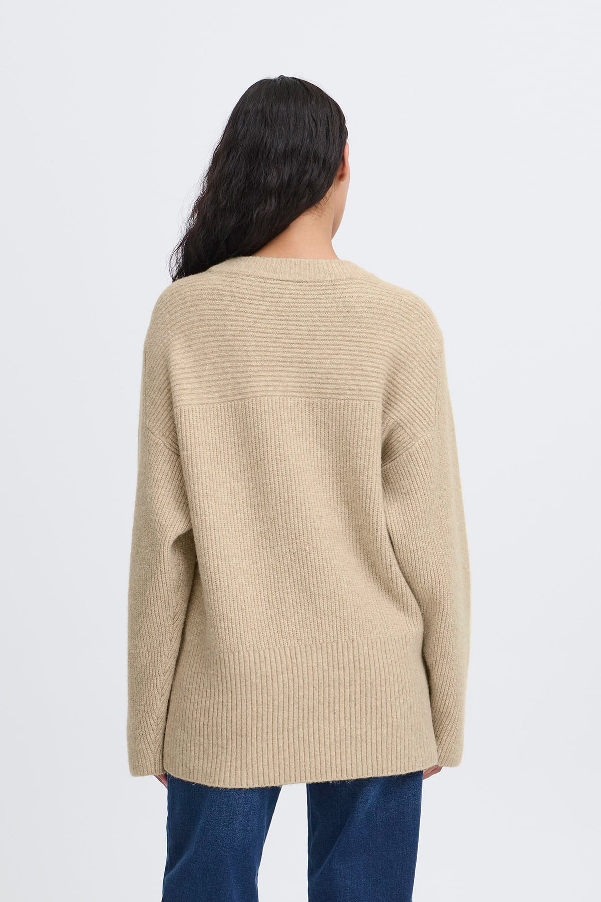Pullover IHDUCIE LS Oatmeal Melange Pullover ICHI