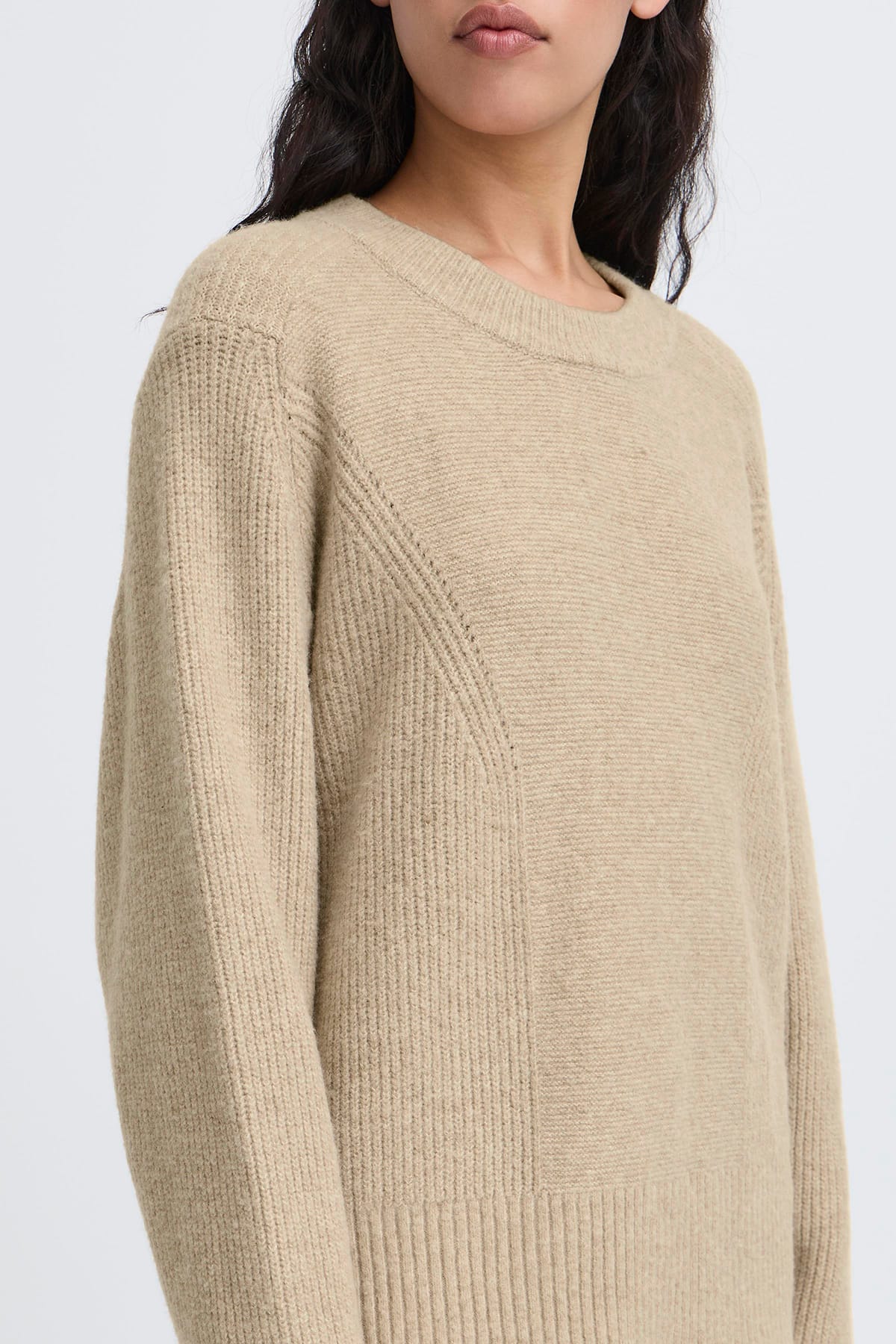 Pullover IHDUCIE LS Oatmeal Melange Pullover ICHI
