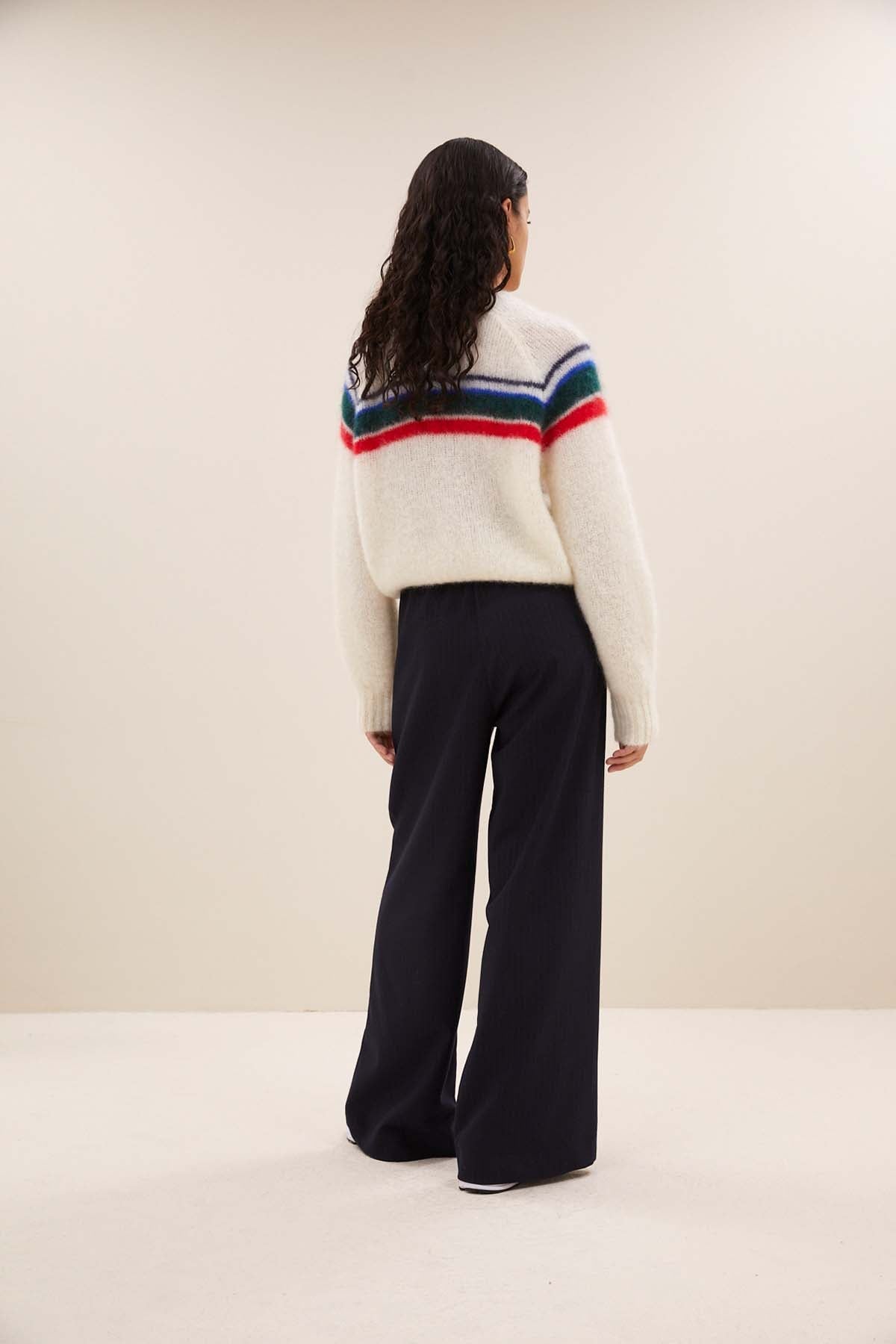 Pullover liam stripe off white Pullover By Bar