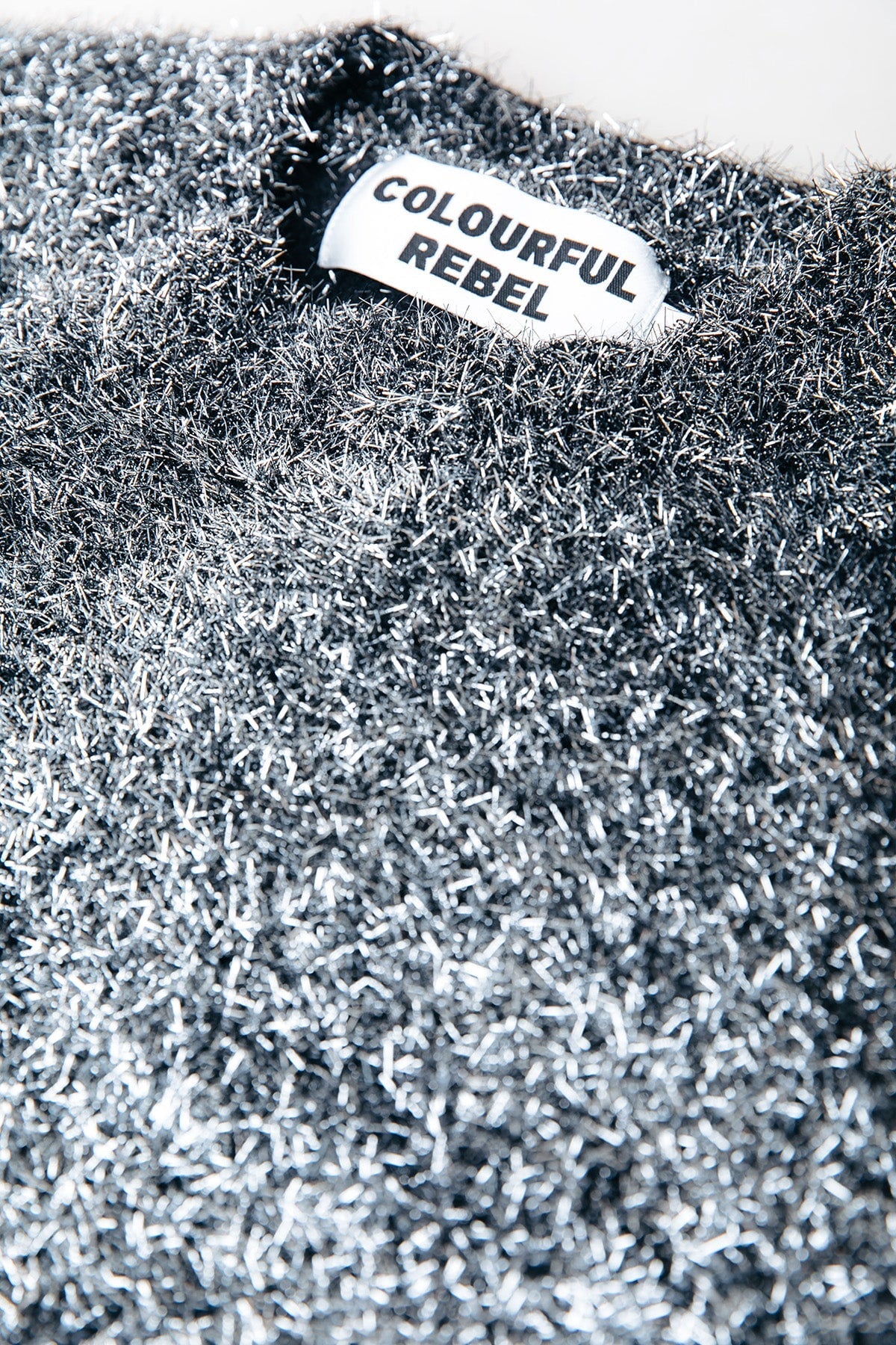 Pullover Olivia Crewneck Knitted Sweater Metallic silver Pullover Colourful Rebel