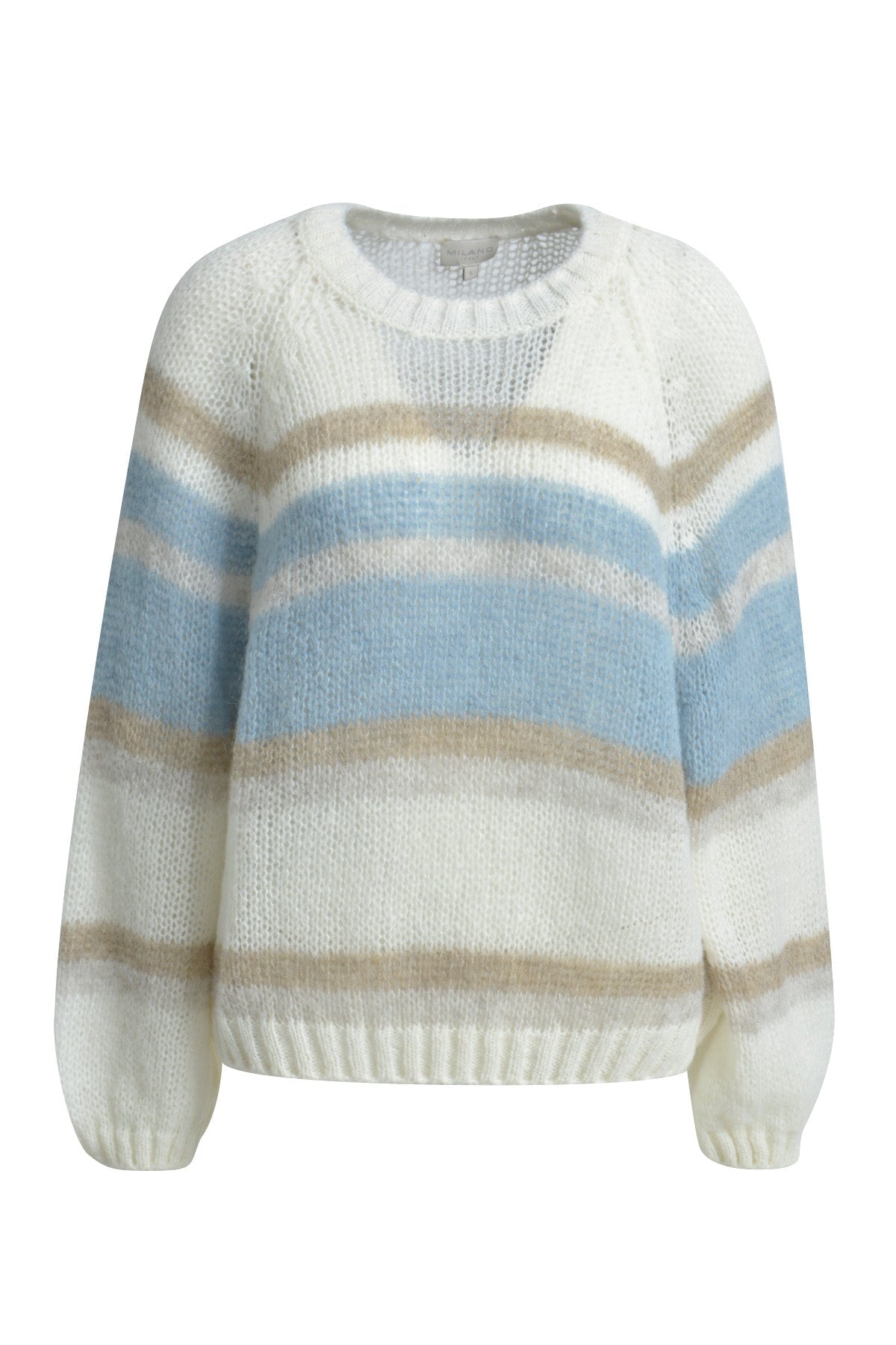 Pullover roundneck 1/1 raglan sleeve cornflower print Pullover Milano