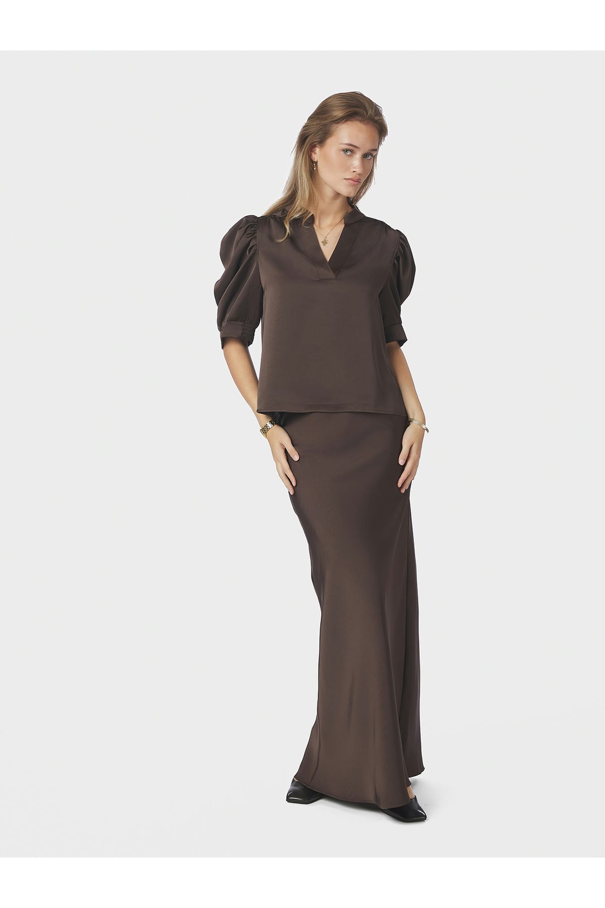 Rock Vicky Heavy Sateen Dark brown Rock Neo Noir