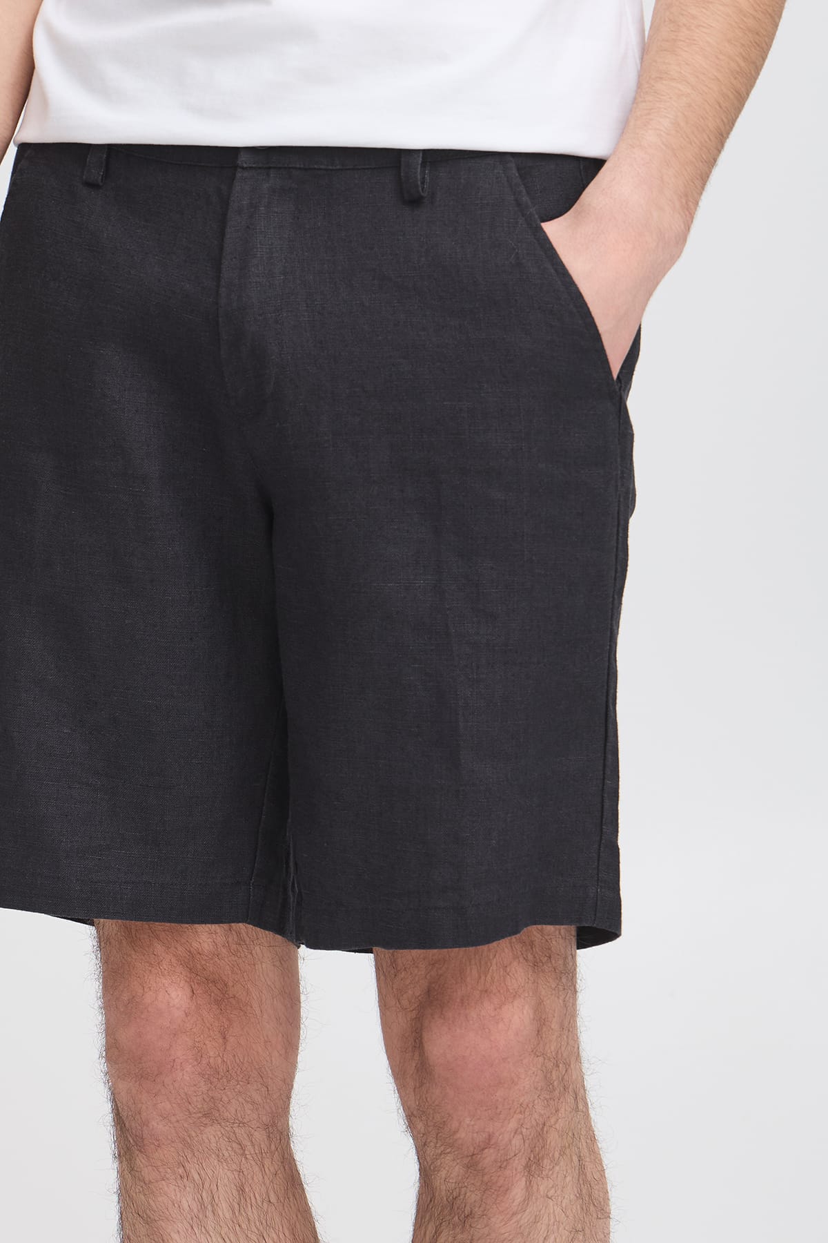 Shorts CFPANDRUP LINEN PANT Dark Navy Shorts Casual Friday